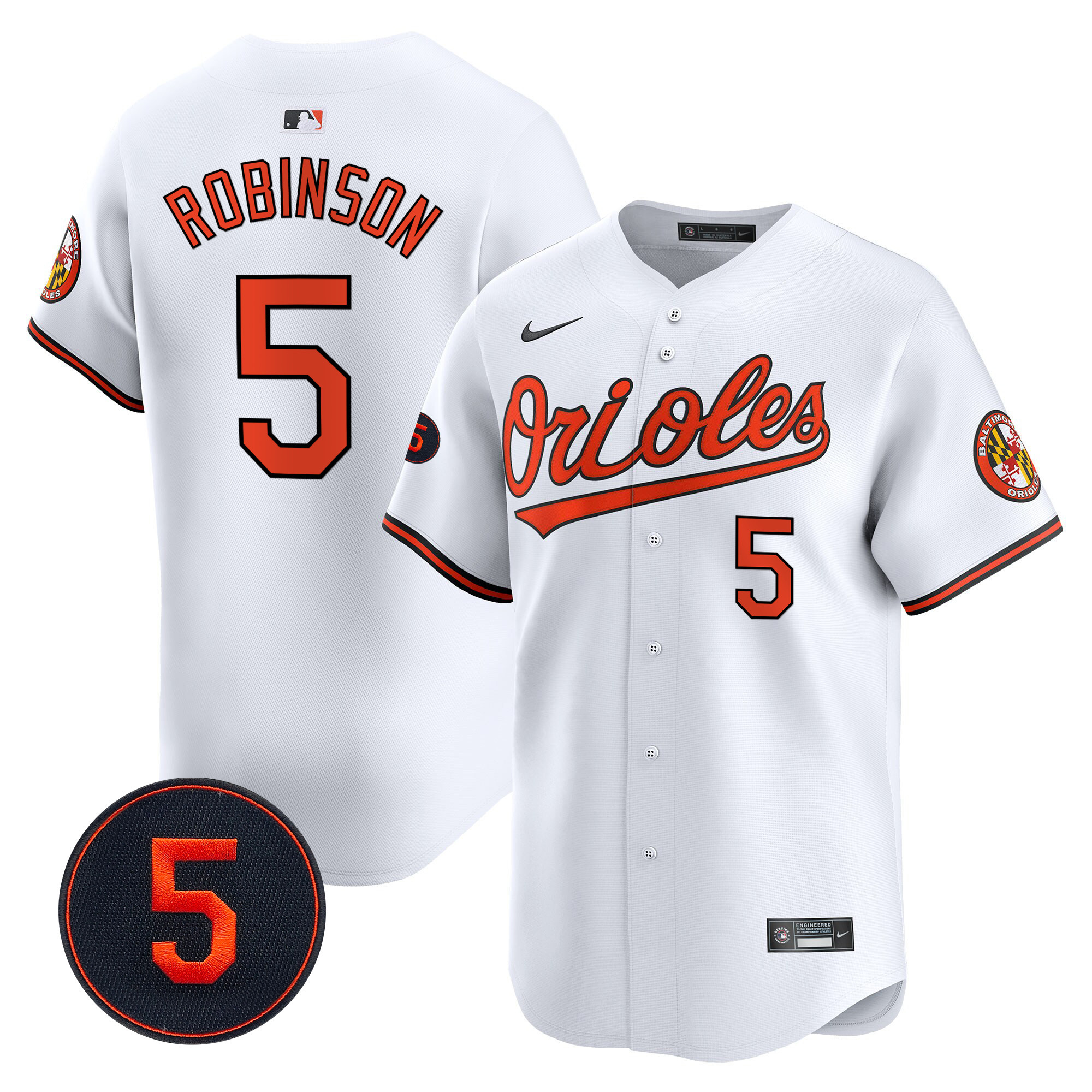 Men’s Baltimore Orioles Robinson Patch Vapor Premier Limited Jersey – All Stitched - Image 30