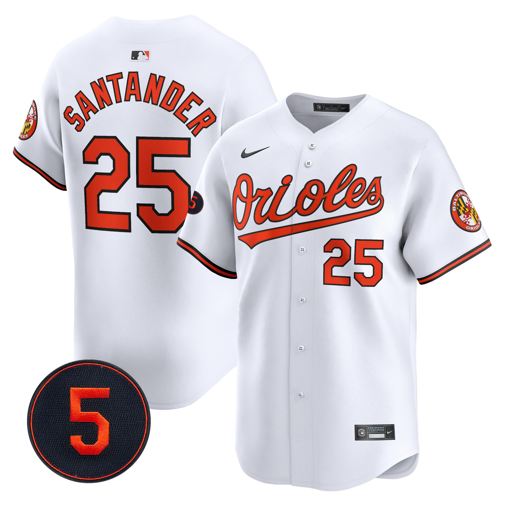 Men’s Baltimore Orioles Robinson Patch Vapor Premier Limited Jersey – All Stitched - Image 33