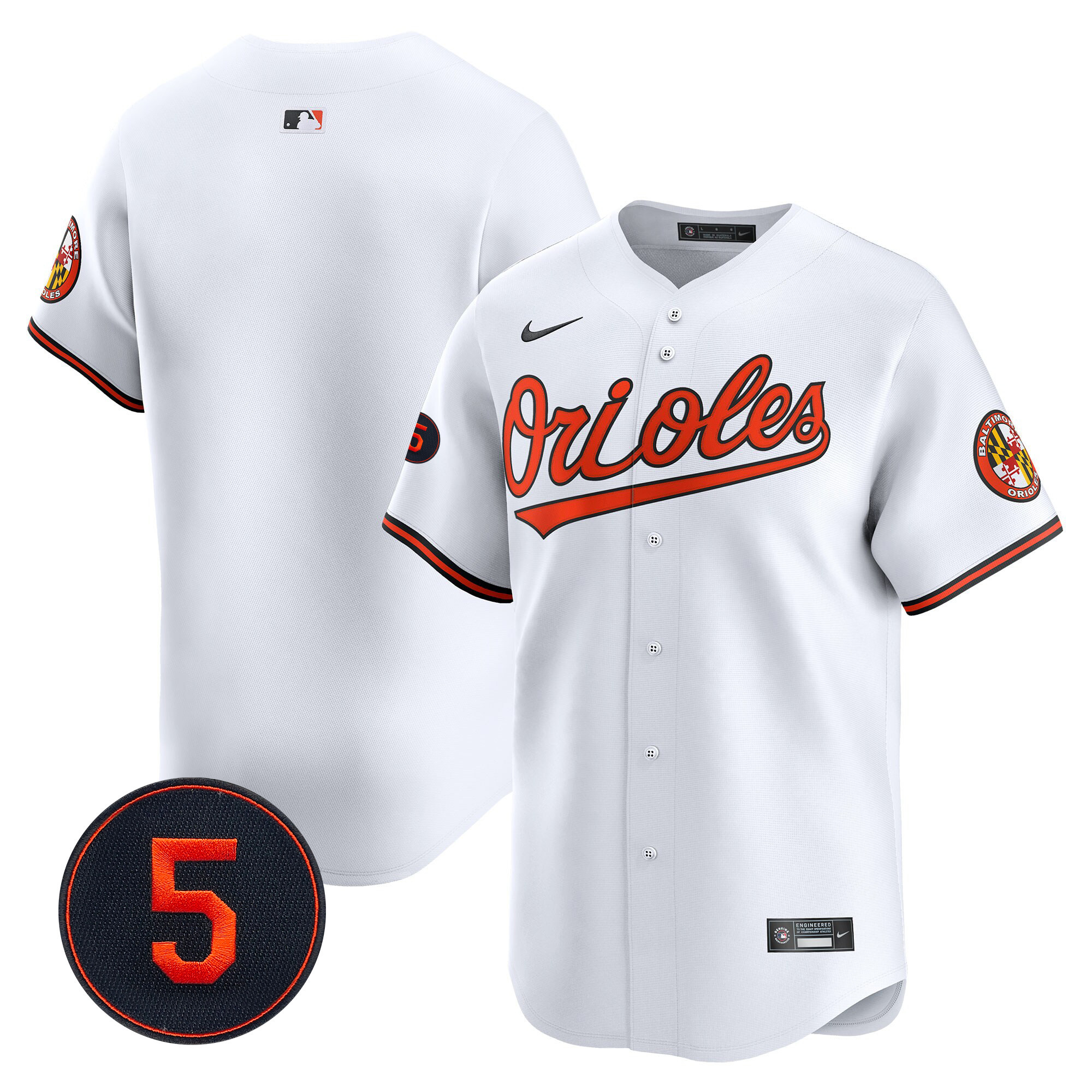 Men’s Baltimore Orioles Robinson Patch Vapor Premier Limited Jersey – All Stitched - Image 35