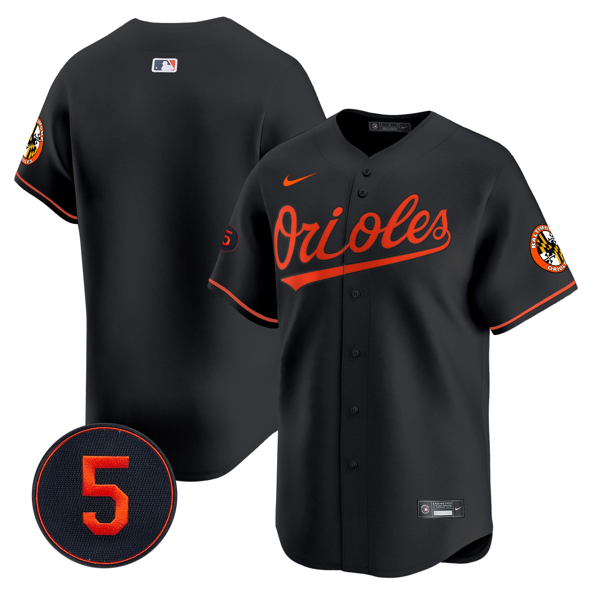 Men’s Baltimore Orioles Robinson Patch Vapor Premier Limited Jersey – All Stitched - Image 42