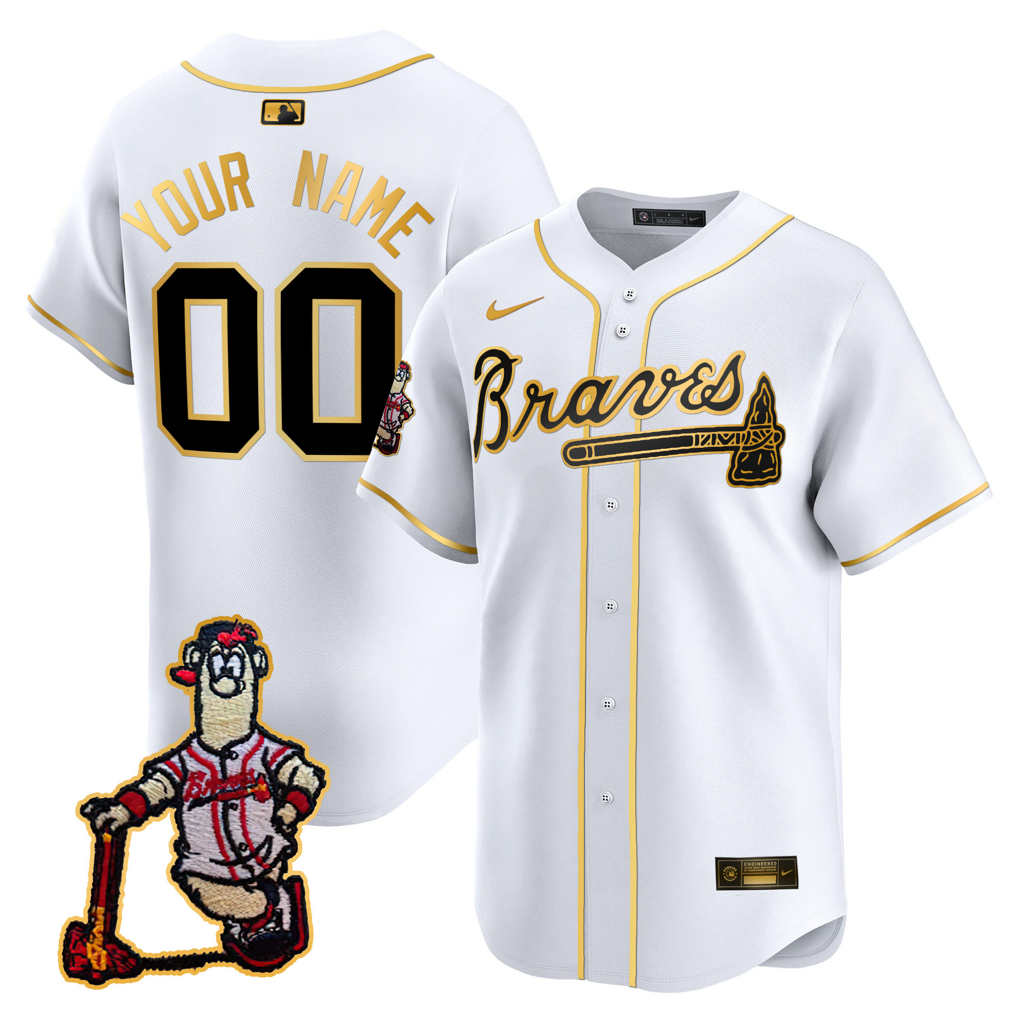 Atlanta Braves Blooper Patch Vapor Premier Limited Custom Jersey - All Stitched - Image 2