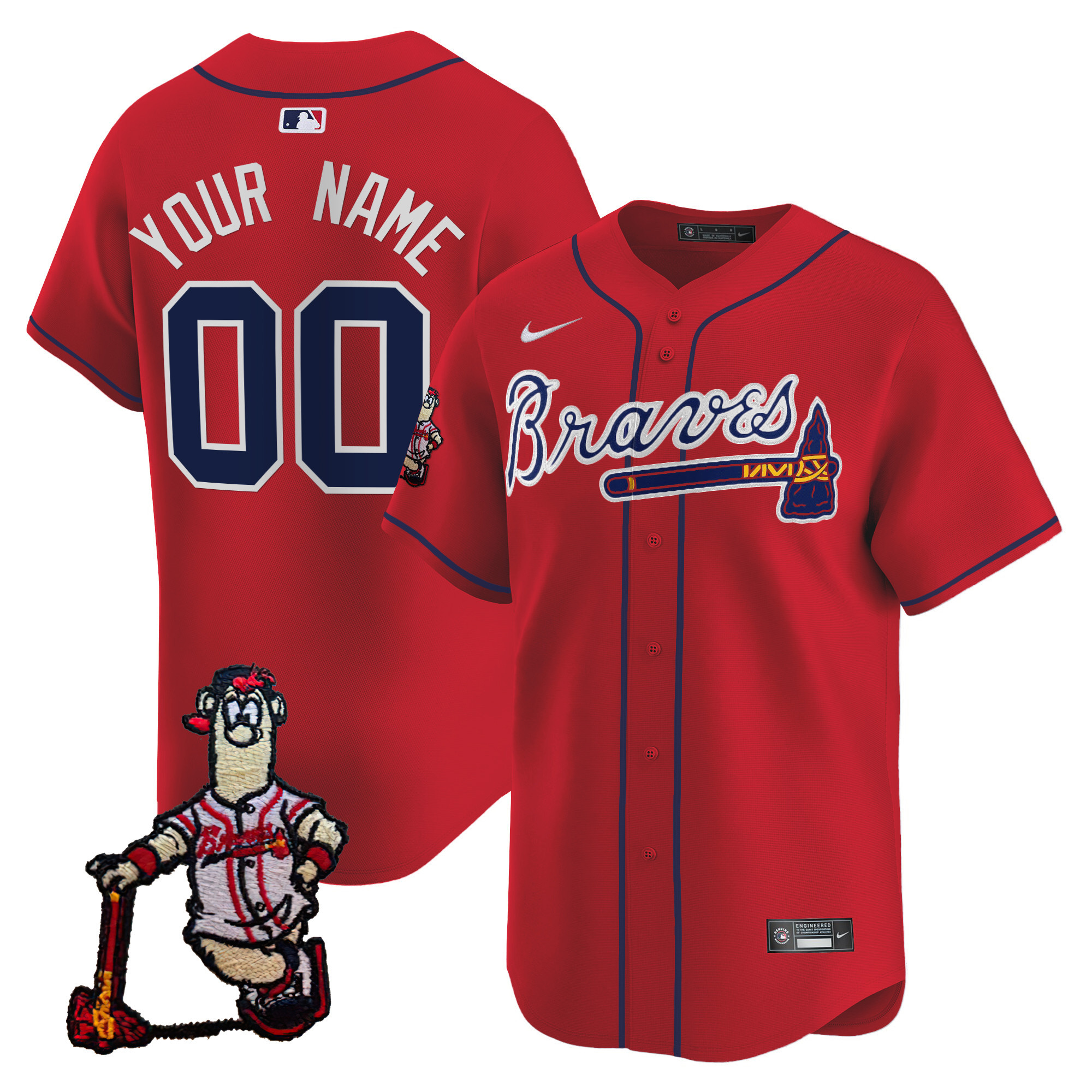 Atlanta Braves Blooper Patch Vapor Premier Limited Custom Jersey - All Stitched - Image 4