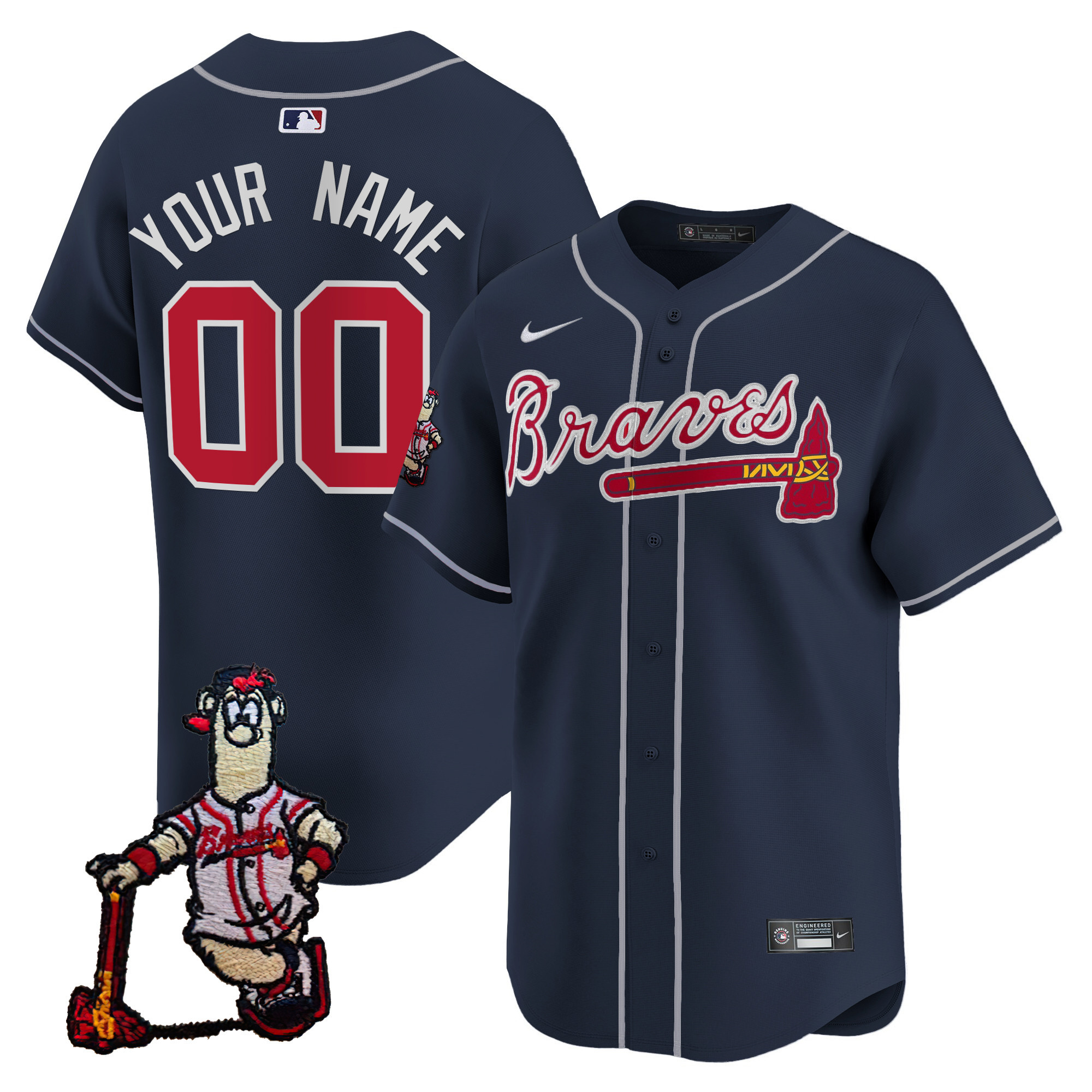 Atlanta Braves Blooper Patch Vapor Premier Limited Custom Jersey - All Stitched - Image 5