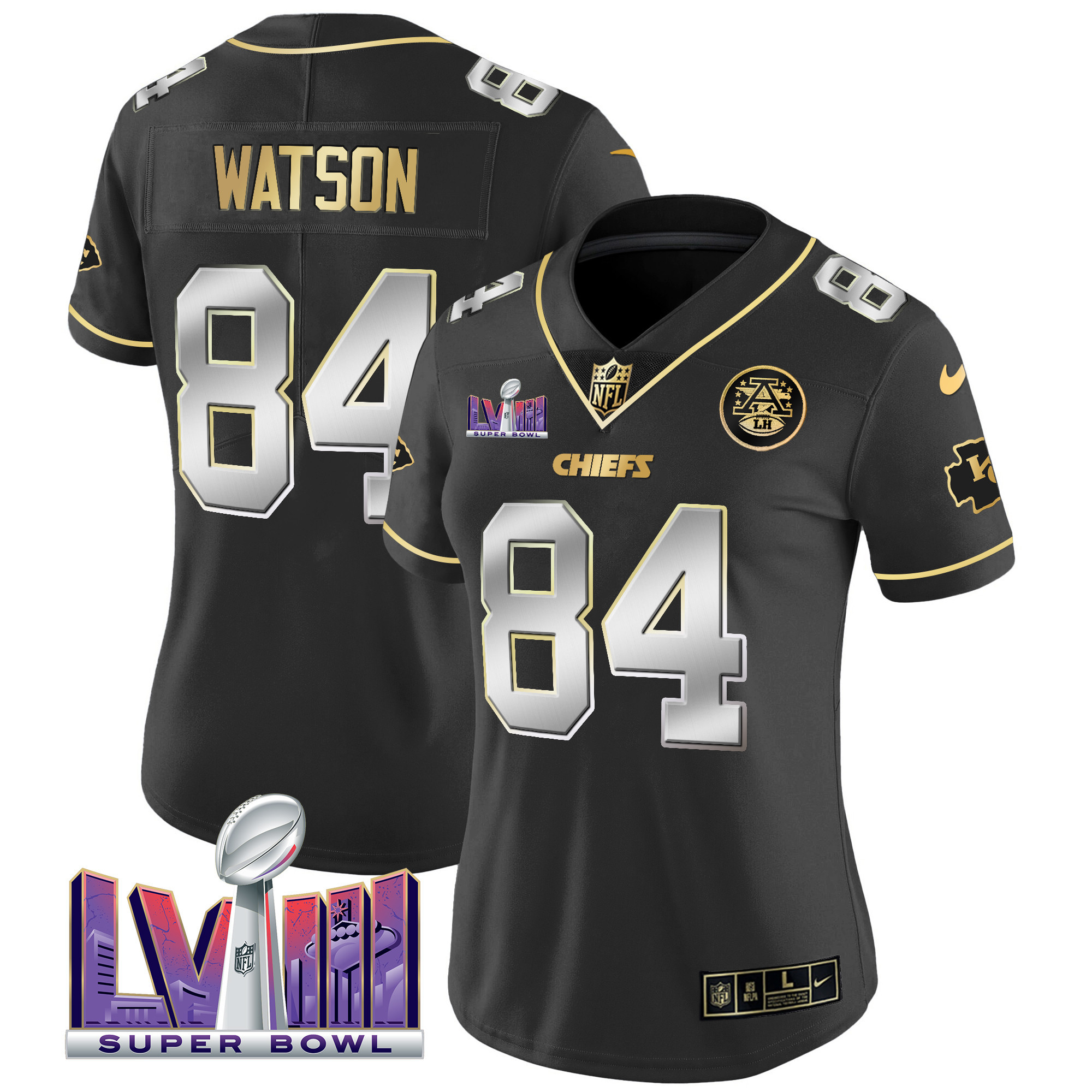 Women's Chiefs Super Bowl LVIII Patch Vapor Jersey V4 - All Stitched - Image 5