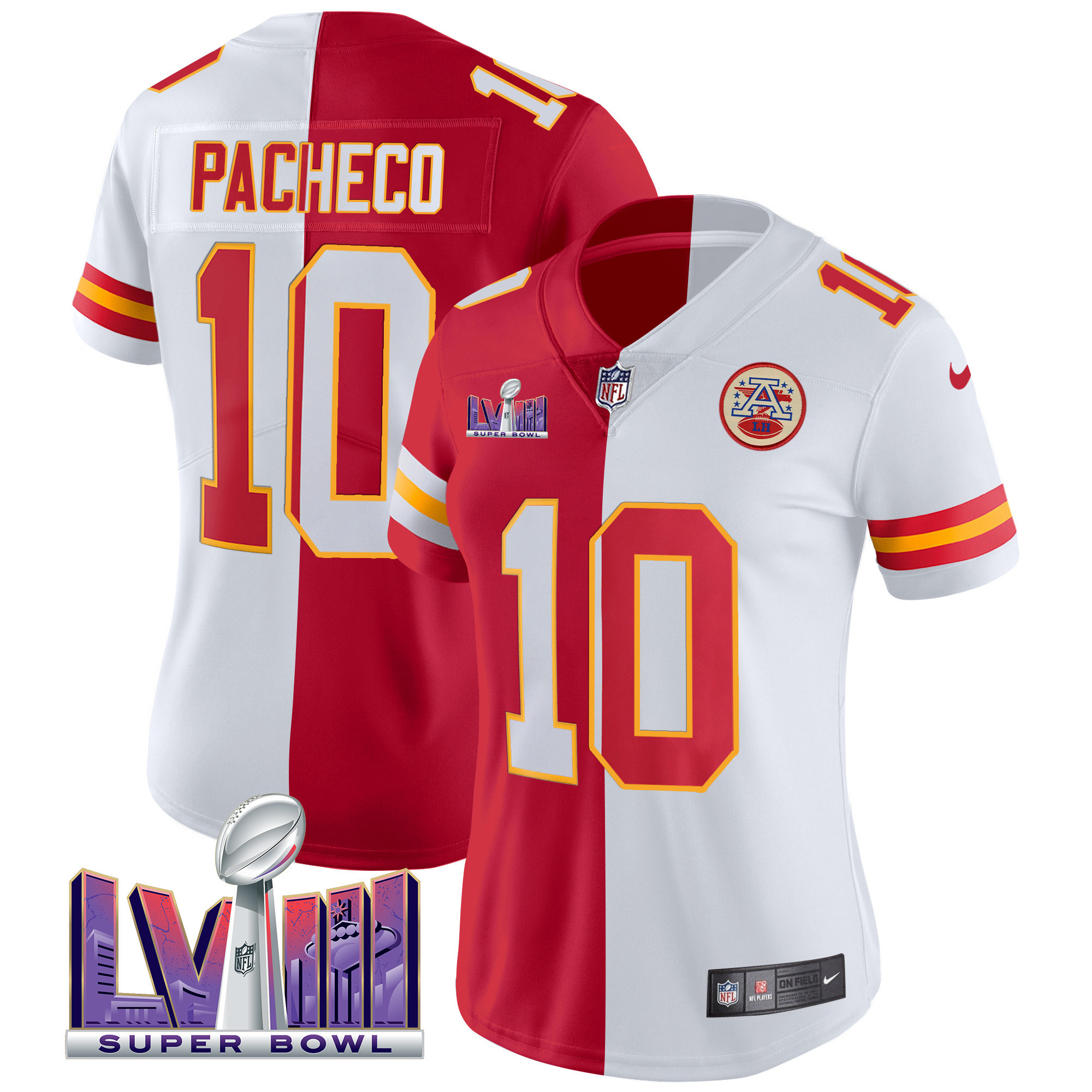 Women's Chiefs Super Bowl LVIII Patch Vapor Jersey V4 - All Stitched - Image 32