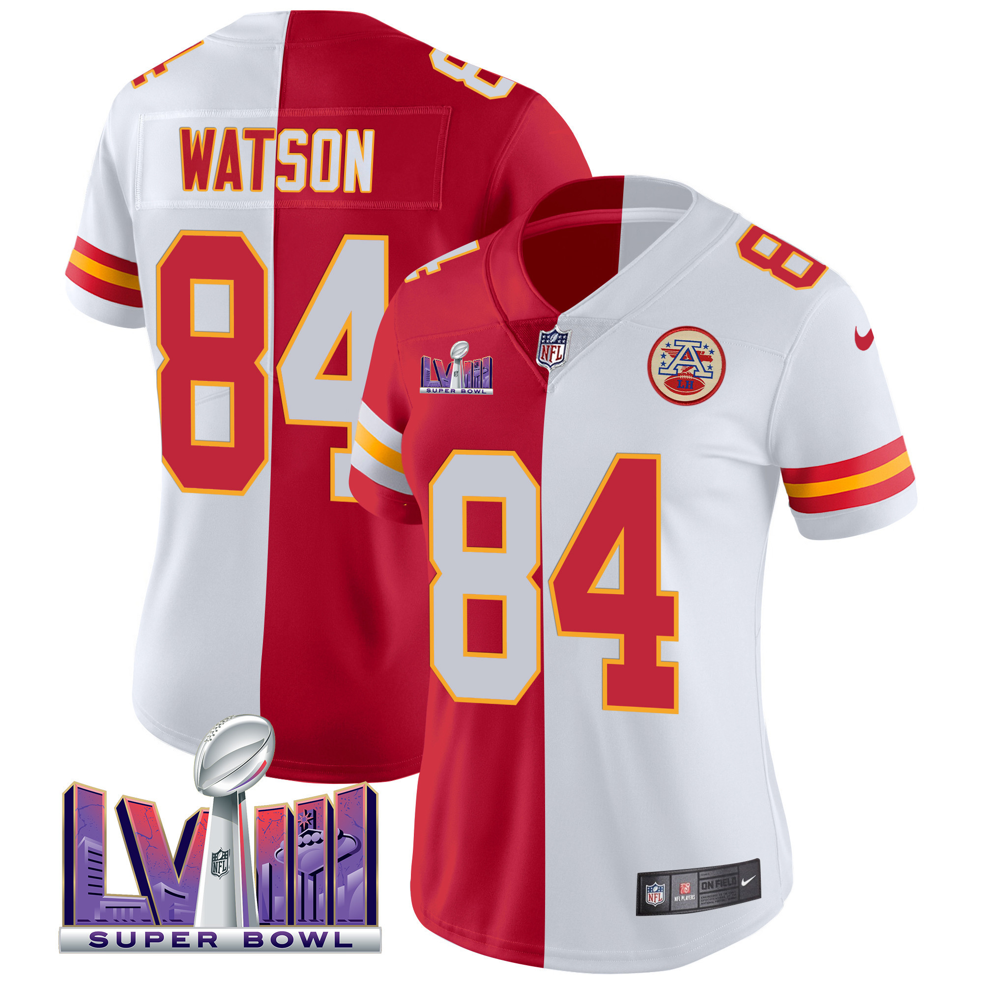 Women's Chiefs Super Bowl LVIII Patch Vapor Jersey V4 - All Stitched - Image 33