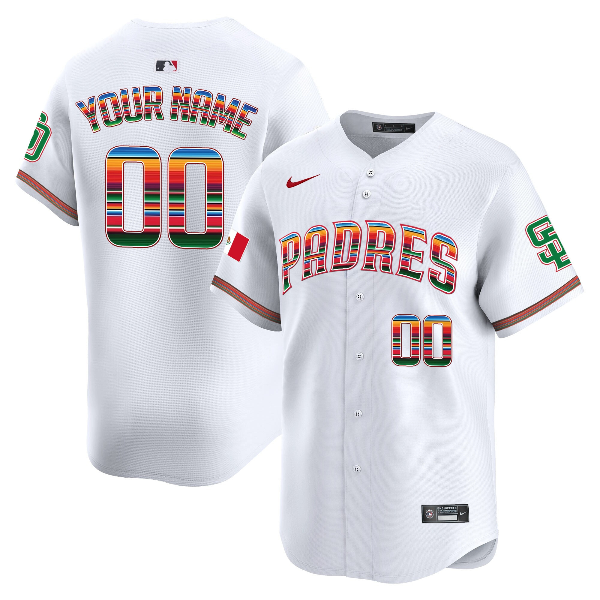 San Diego Padres Mexico Premier Limited Custom Jersey - All Stitched