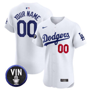 Dodgers Vin Scully Patch Vapor Premier Elite Custom Jersey - All Stitched