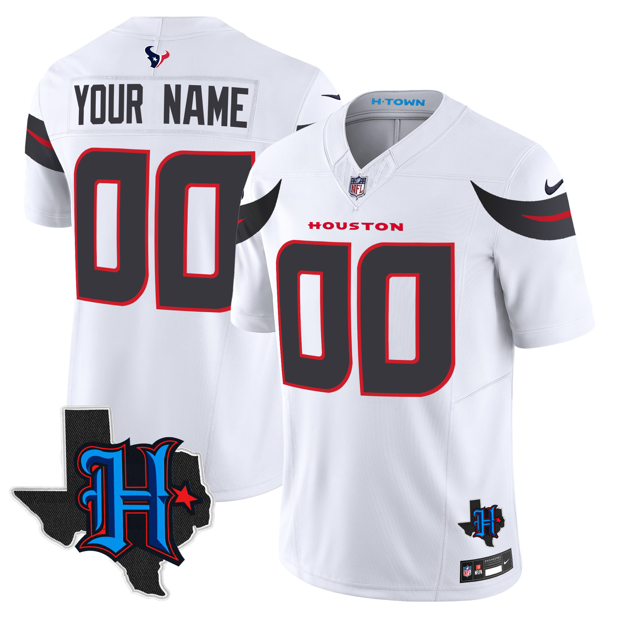 Houston Texans 2024 Texas Patch Vapor Limited Custom Jersey - All Stitched - Image 4