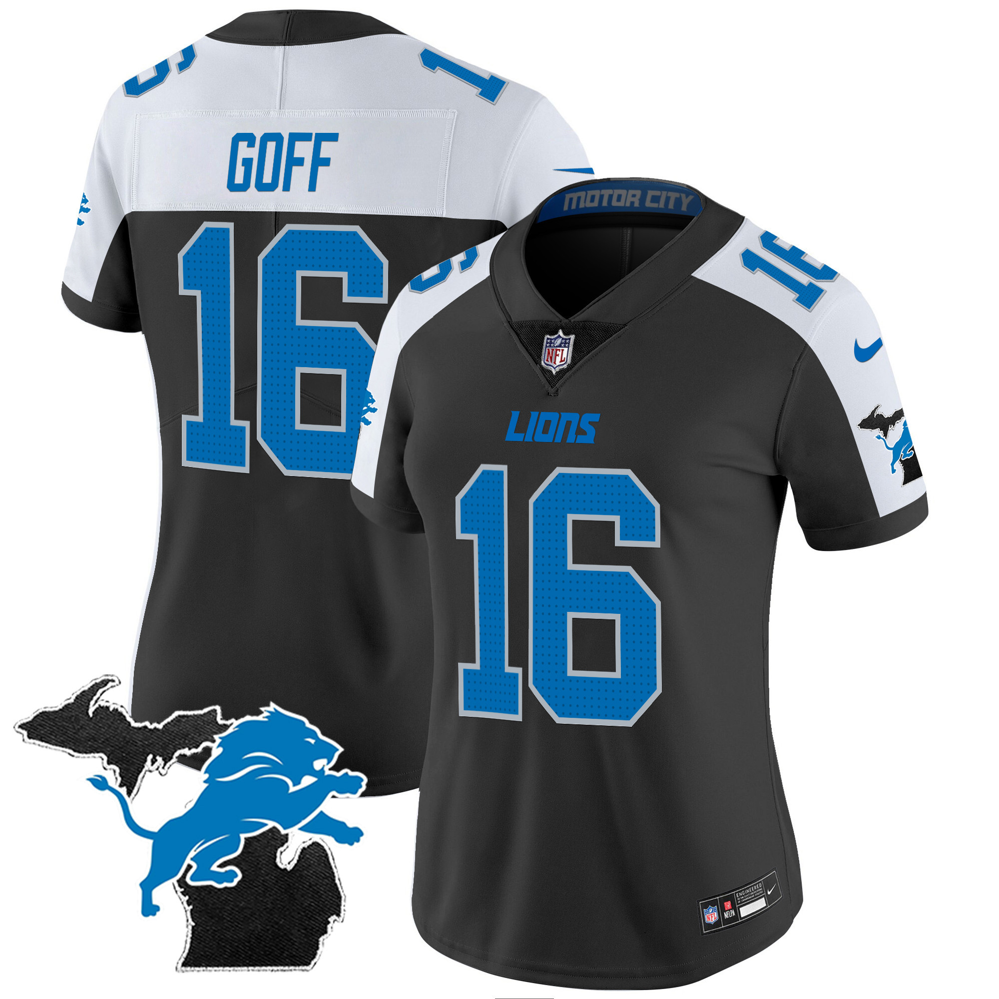 Women's Detroit Lions 2024 Michigan Patch Vapor Jersey - All Stitched - Image 2