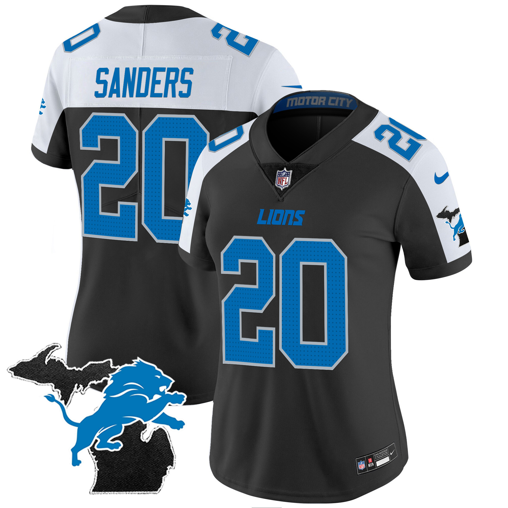 Women's Detroit Lions 2024 Michigan Patch Vapor Jersey - All Stitched - Image 5