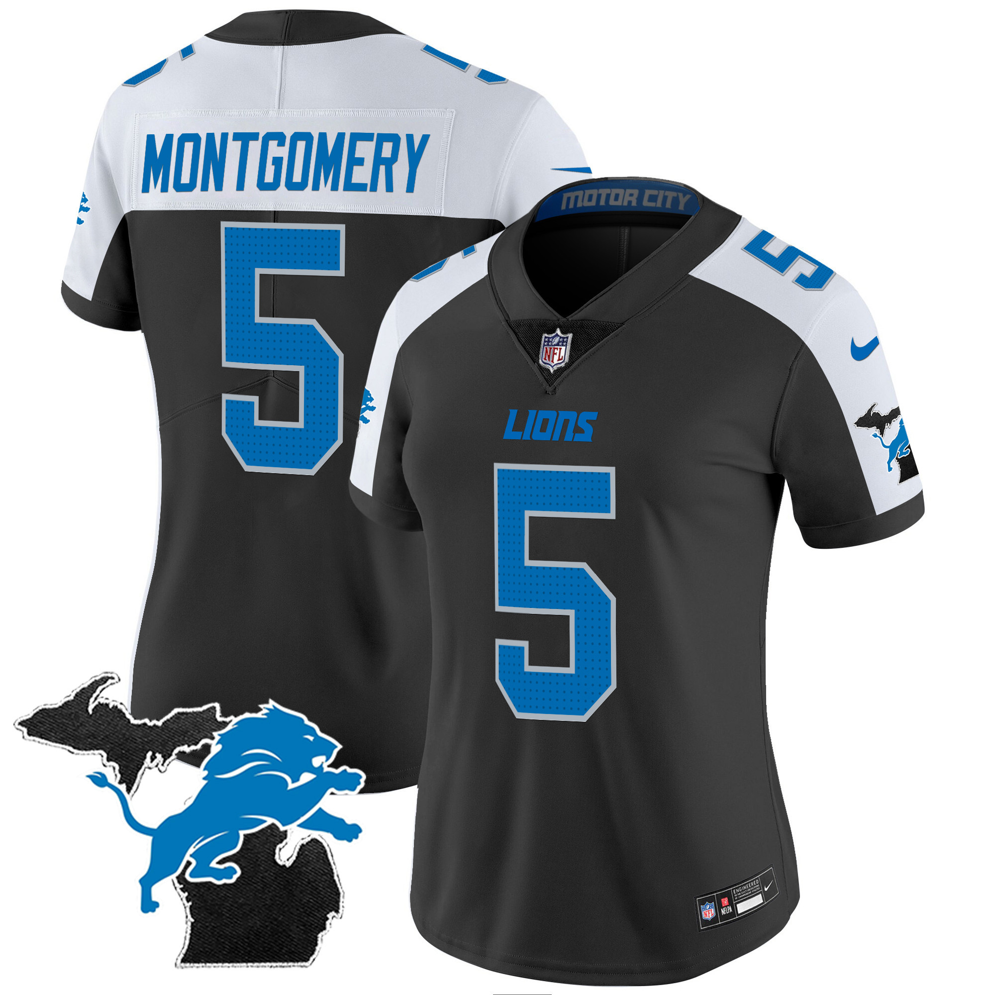 Women's Detroit Lions 2024 Michigan Patch Vapor Jersey - All Stitched - Image 4