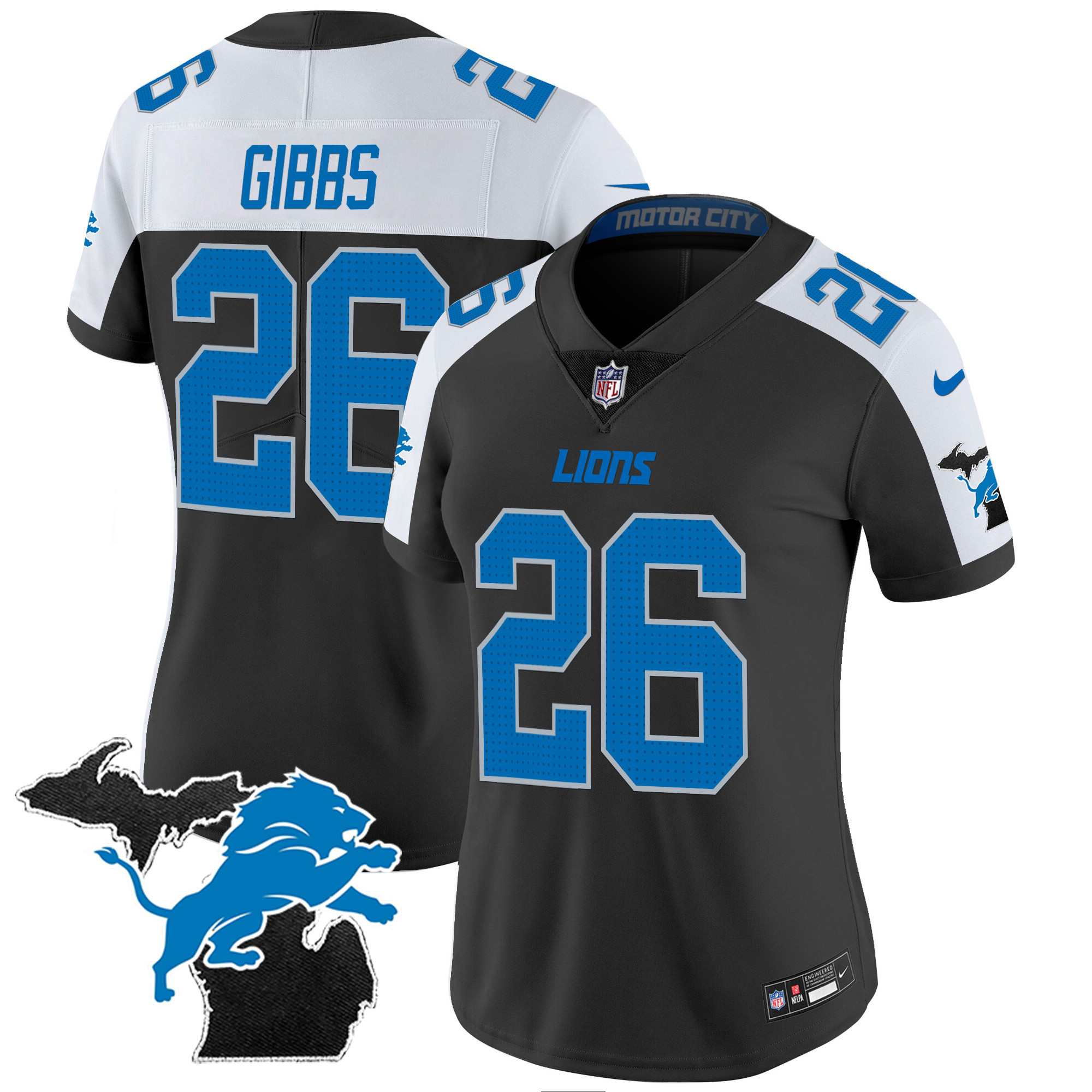 Women's Detroit Lions 2024 Michigan Patch Vapor Jersey - All Stitched - Image 7