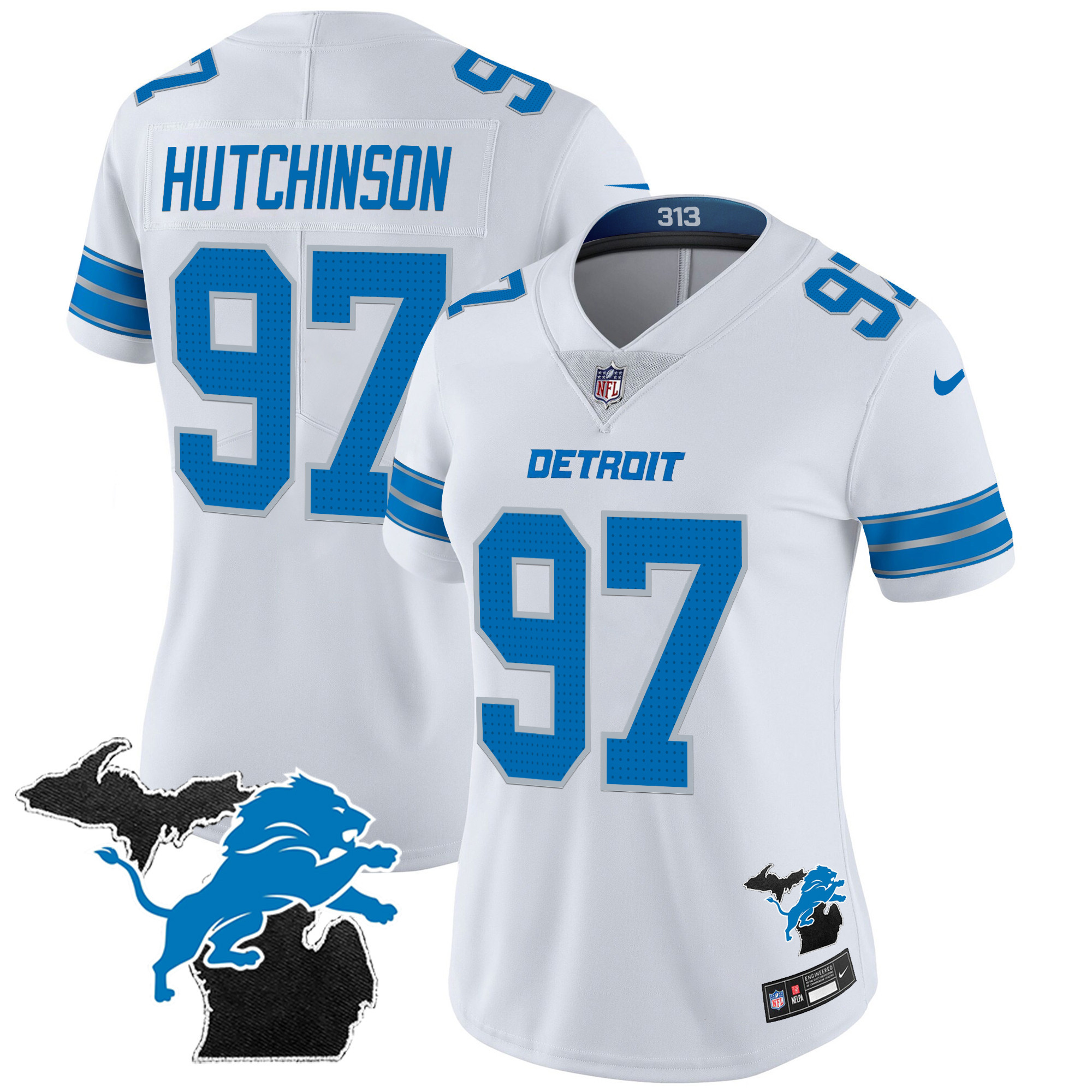 Women's Detroit Lions 2024 Michigan Patch Vapor Jersey - All Stitched - Image 15