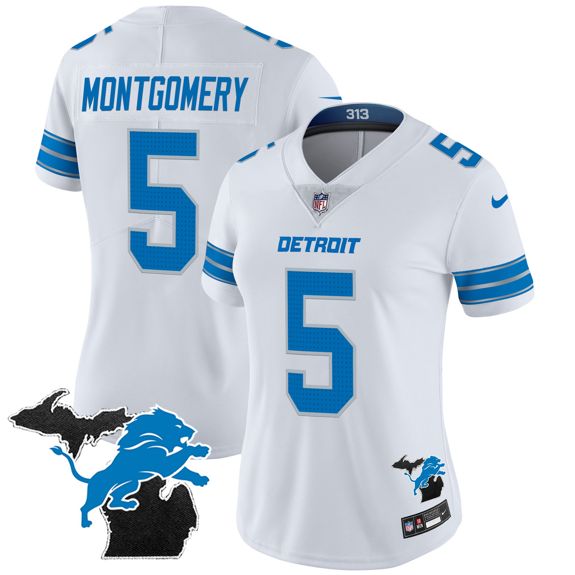 Women's Detroit Lions 2024 Michigan Patch Vapor Jersey - All Stitched - Image 18