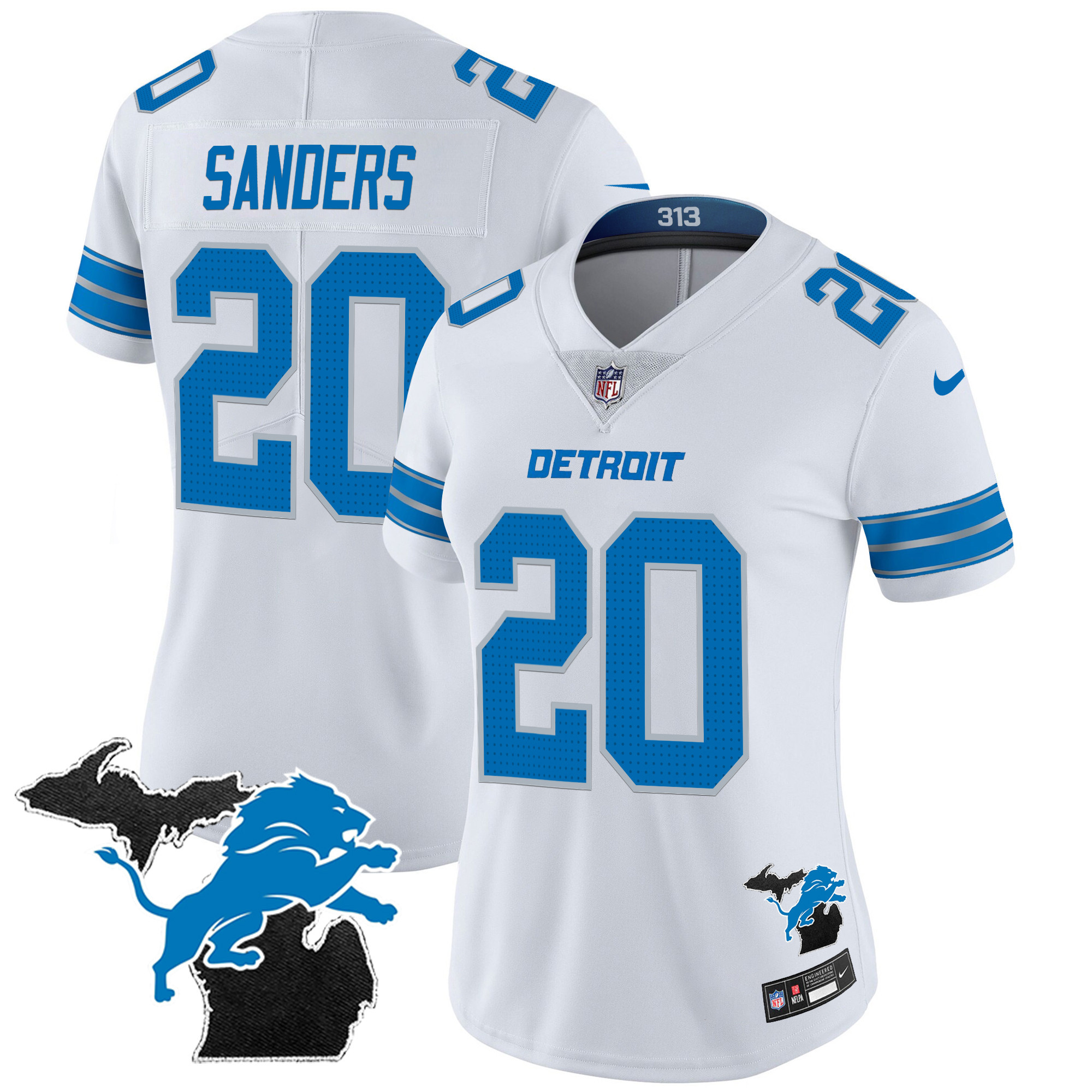 Women's Detroit Lions 2024 Michigan Patch Vapor Jersey - All Stitched - Image 19