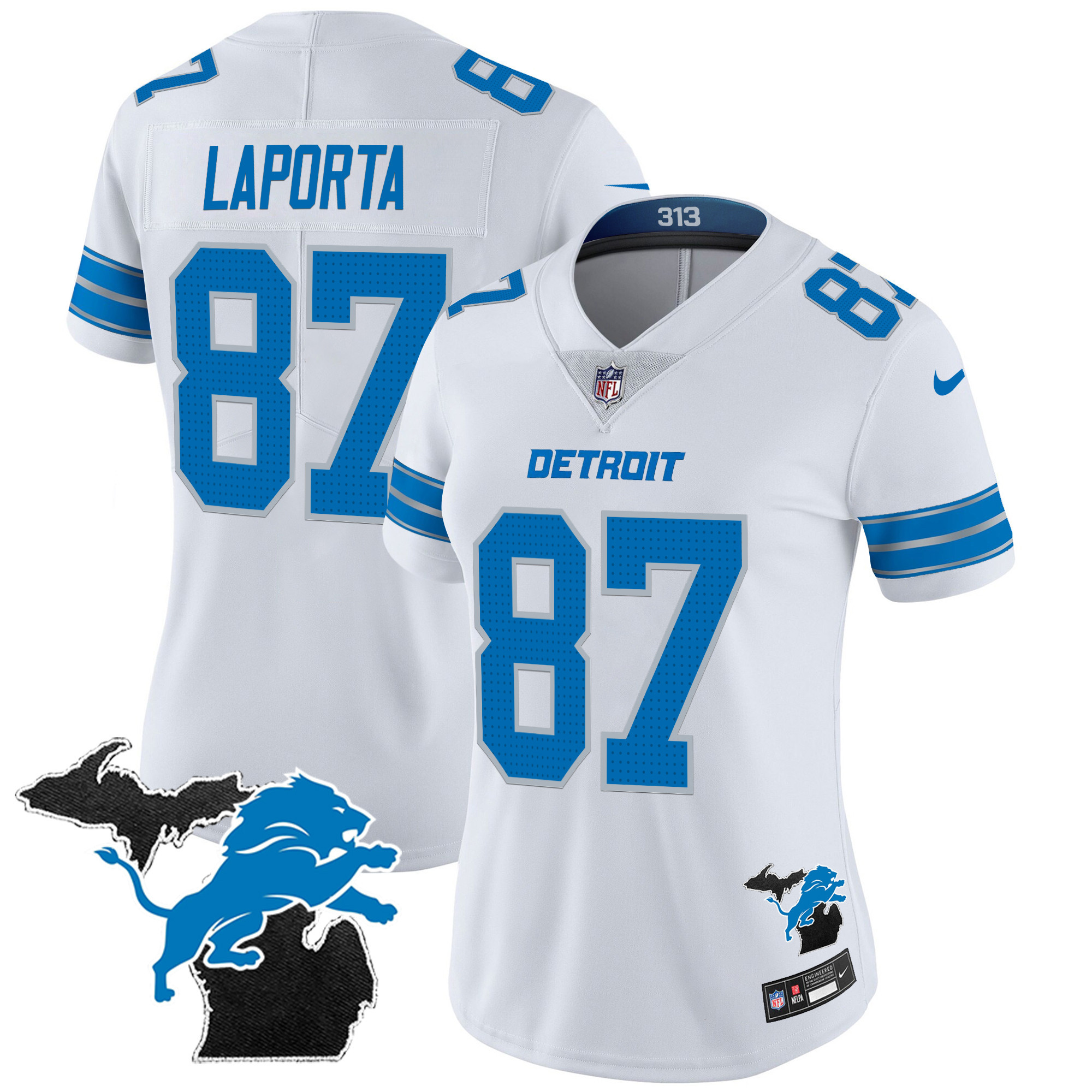 Women's Detroit Lions 2024 Michigan Patch Vapor Jersey - All Stitched - Image 20