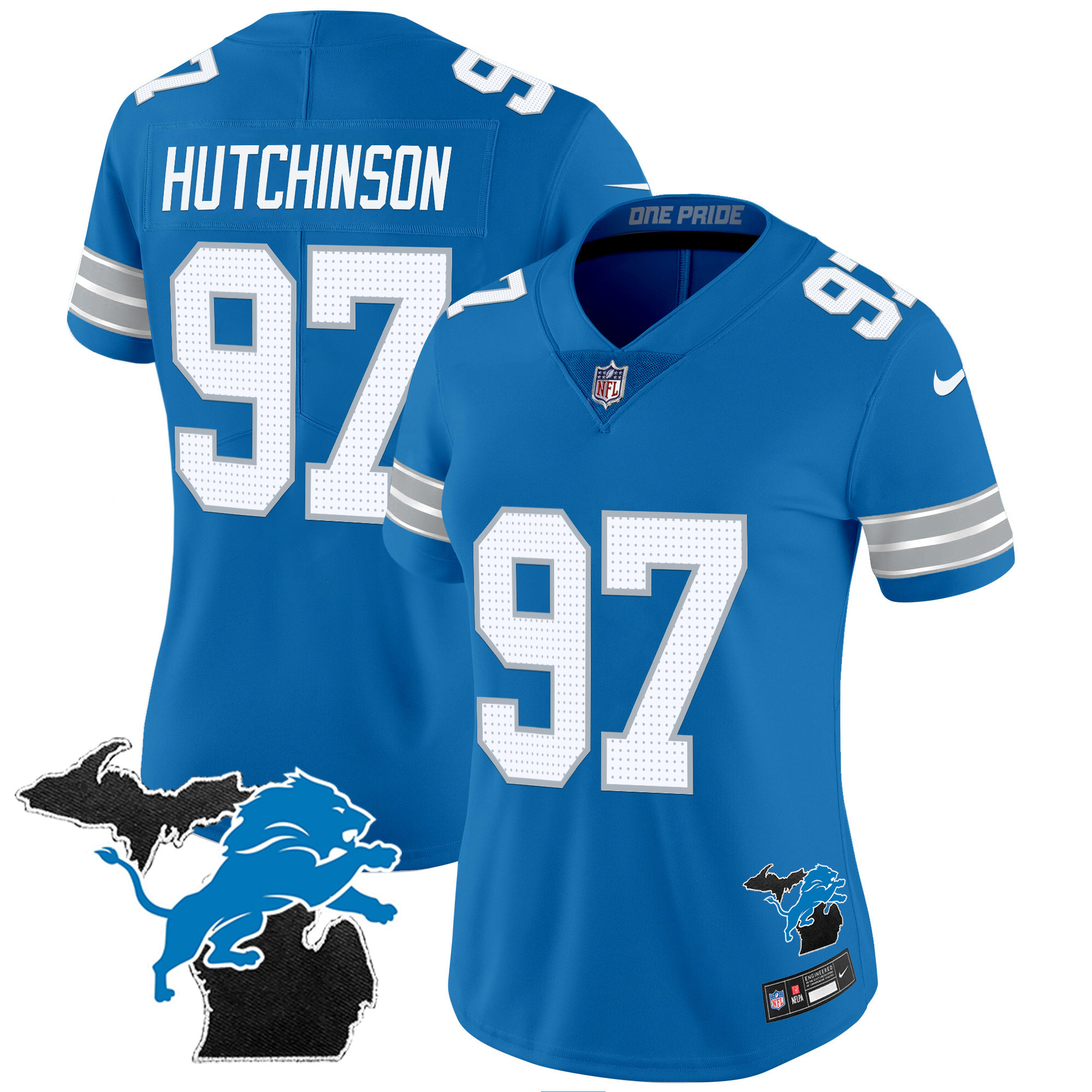 Women's Detroit Lions 2024 Michigan Patch Vapor Jersey - All Stitched - Image 22