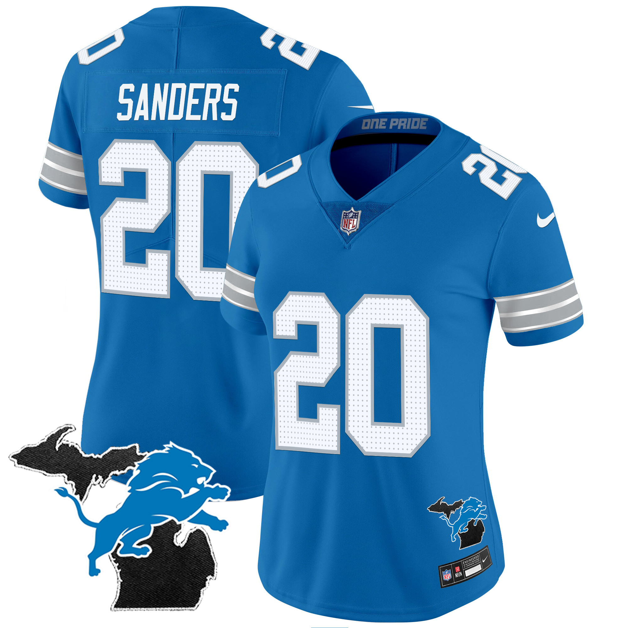 Women's Detroit Lions 2024 Michigan Patch Vapor Jersey - All Stitched - Image 26
