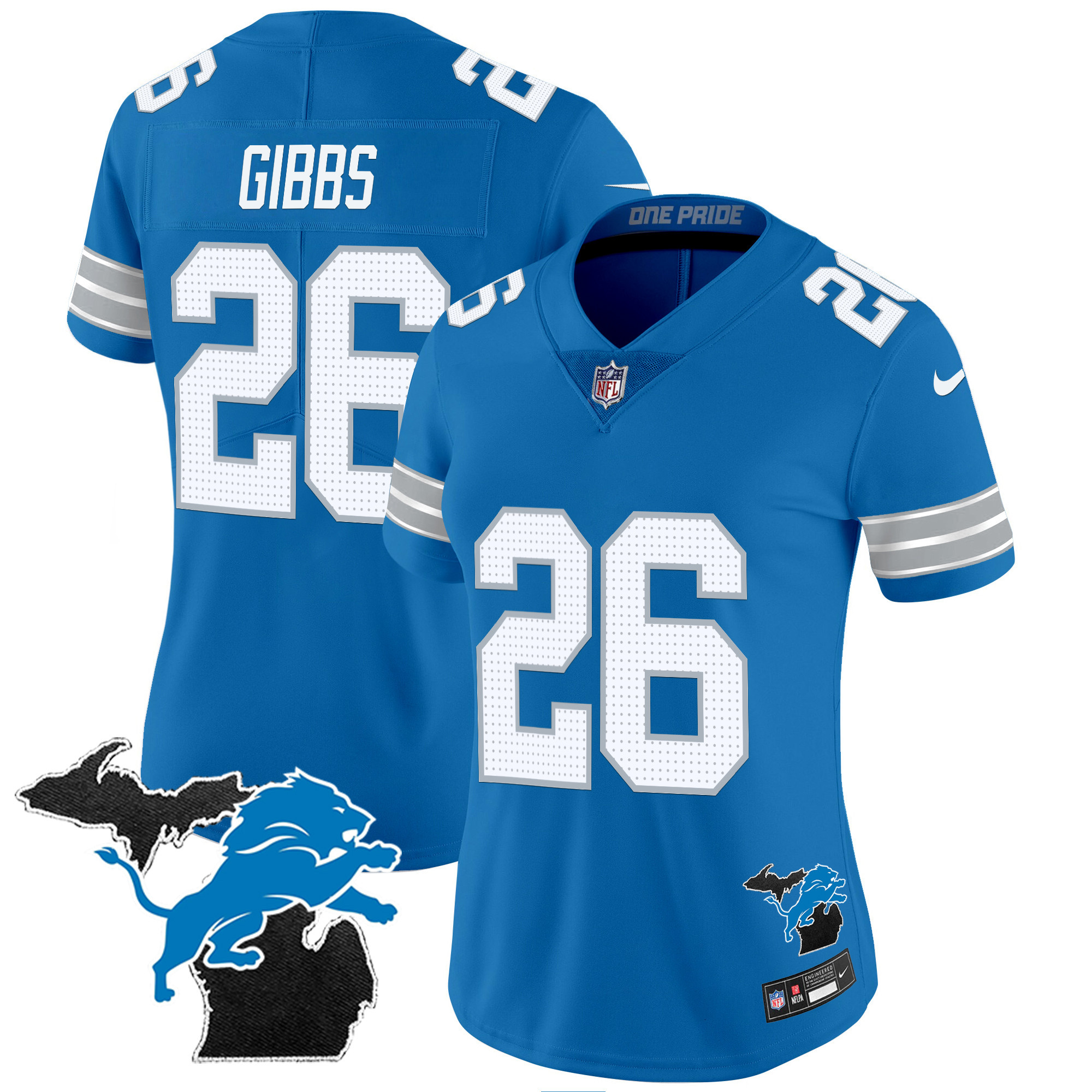 Women's Detroit Lions 2024 Michigan Patch Vapor Jersey - All Stitched - Image 28
