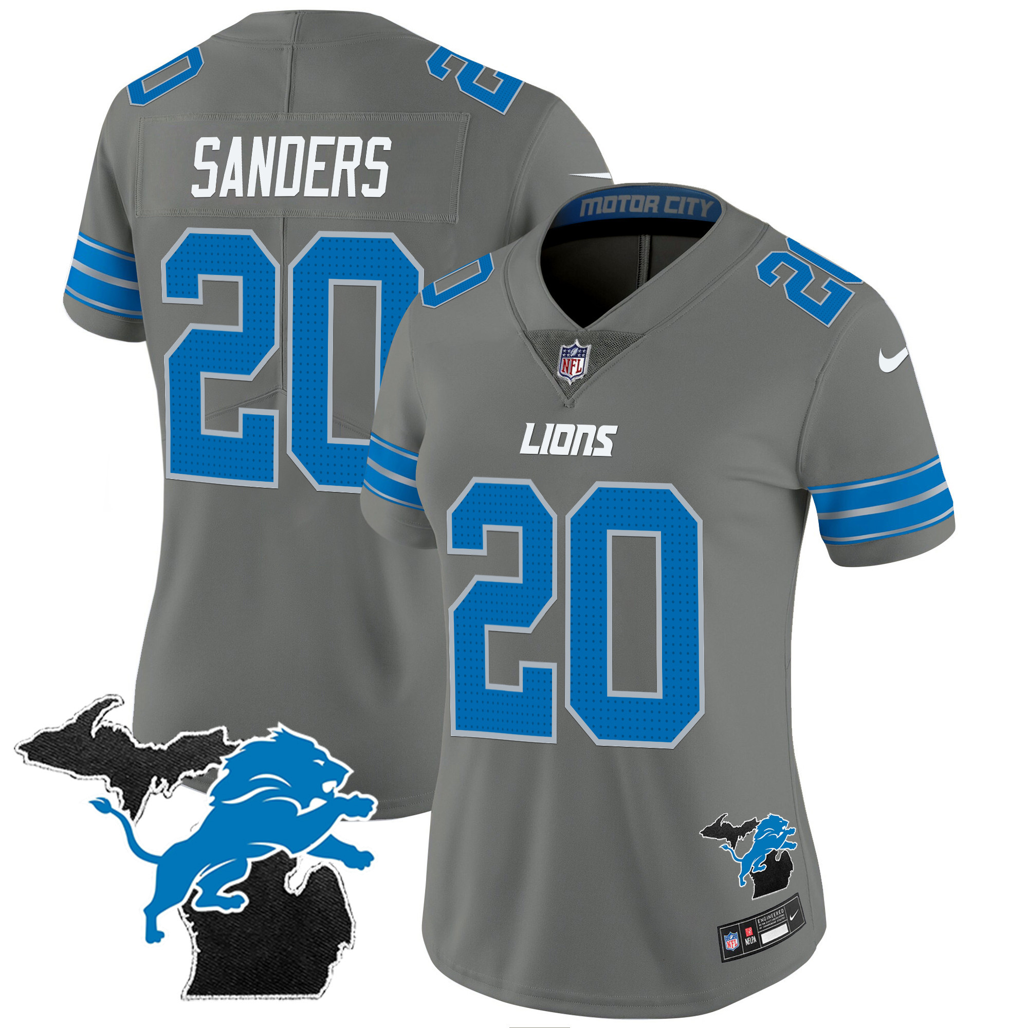 Women's Detroit Lions 2024 Michigan Patch Vapor Jersey - All Stitched - Image 33