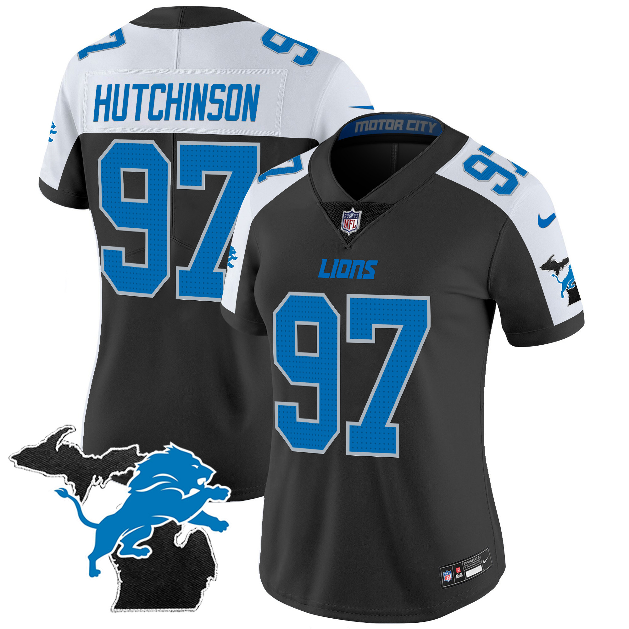 Women's Detroit Lions 2024 Michigan Patch Vapor Jersey - All Stitched