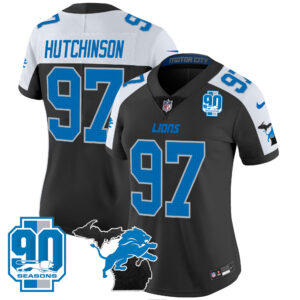 Women's Detroit Lions 2024 Michigan & 90th Year Patch Vapor Jersey - All Stitched