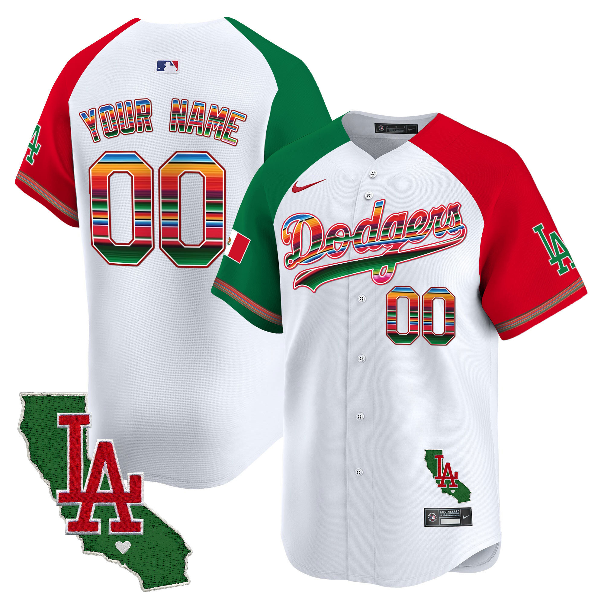 Dodgers Mexico California Patch Vapor Premier Limited Custom Jersey - All Stitched - Image 4
