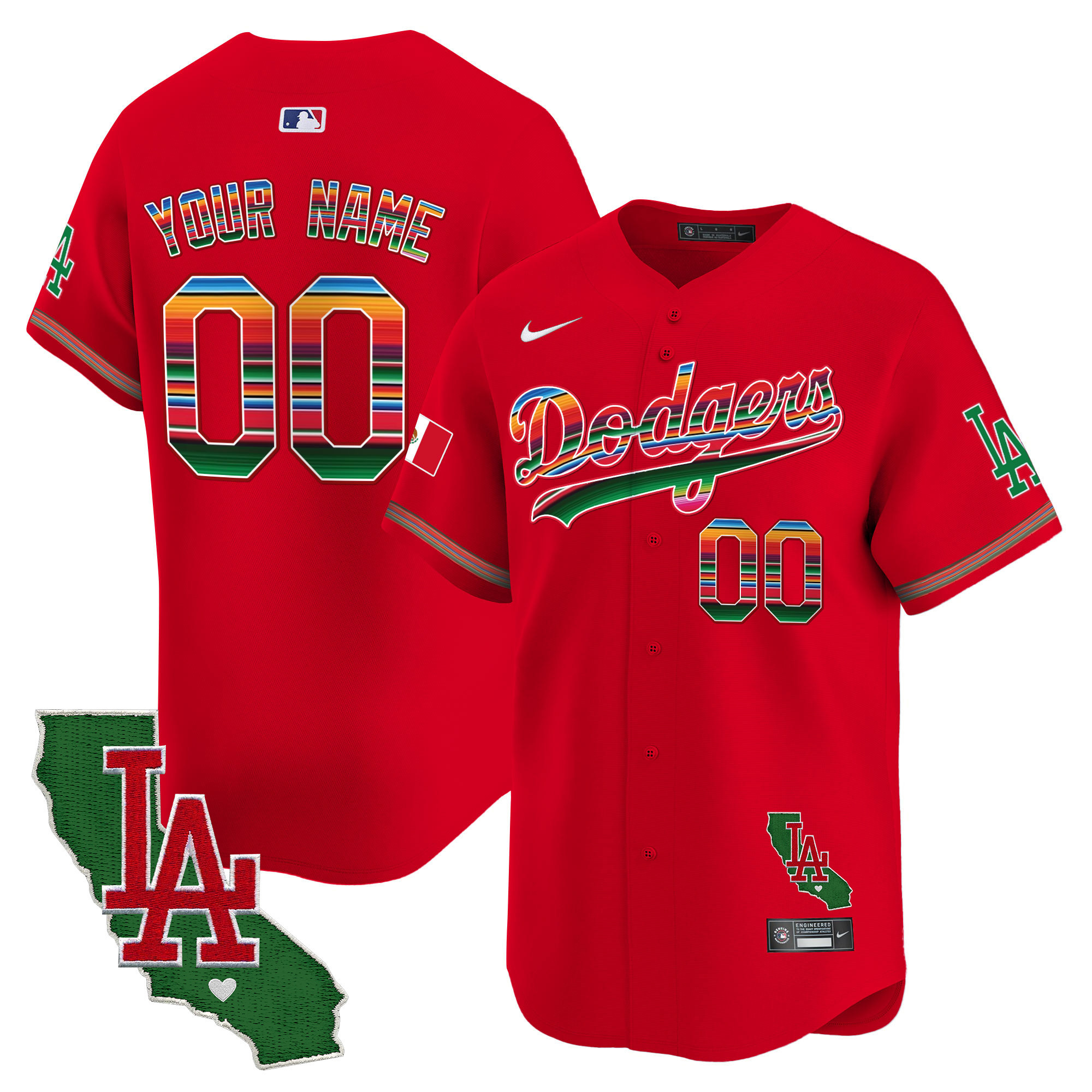 Dodgers Mexico California Patch Vapor Premier Limited Custom Jersey - All Stitched - Image 6