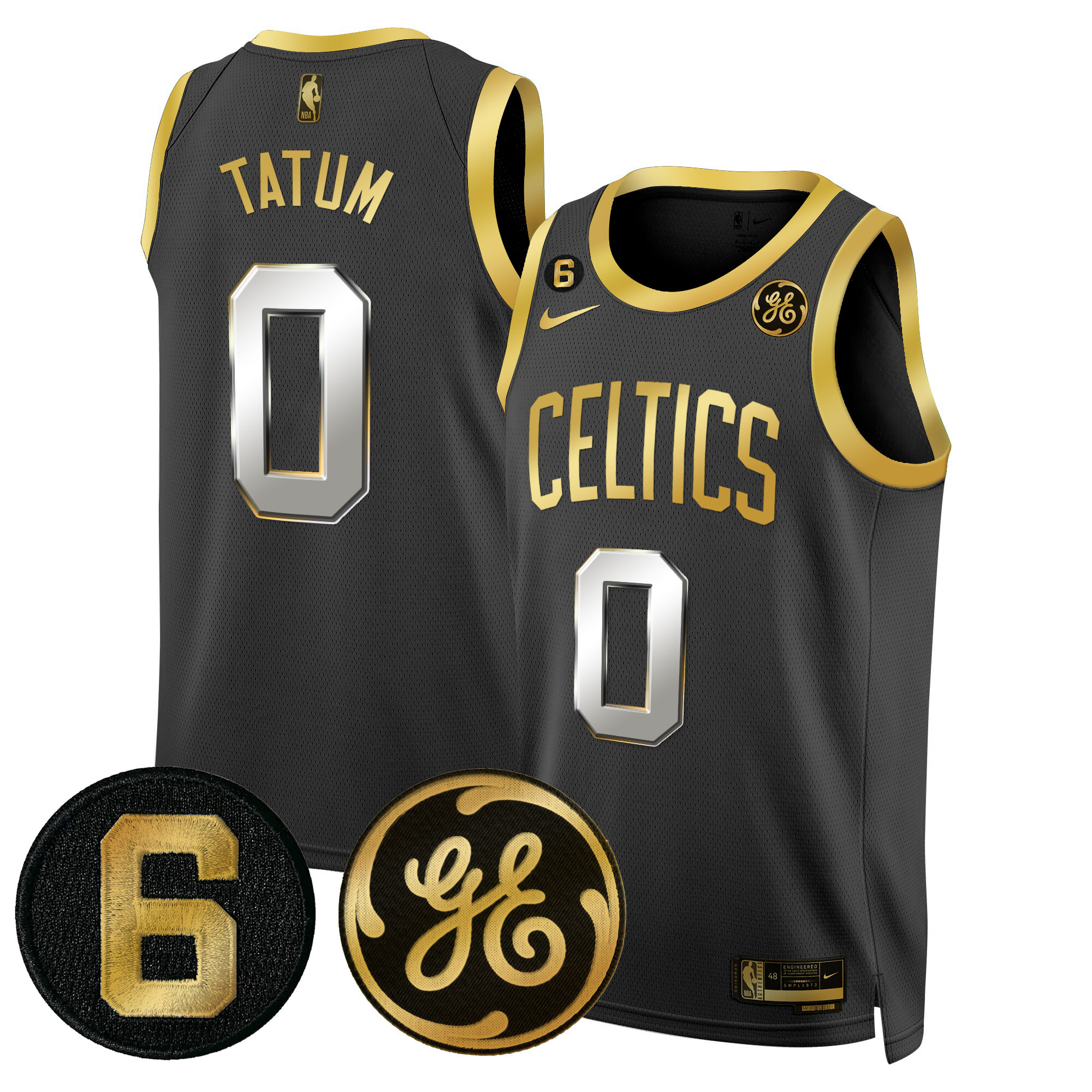 Men's Boston Celtics Bill Russell & John Havlicek Patch Jersey - All Stitched - Image 8