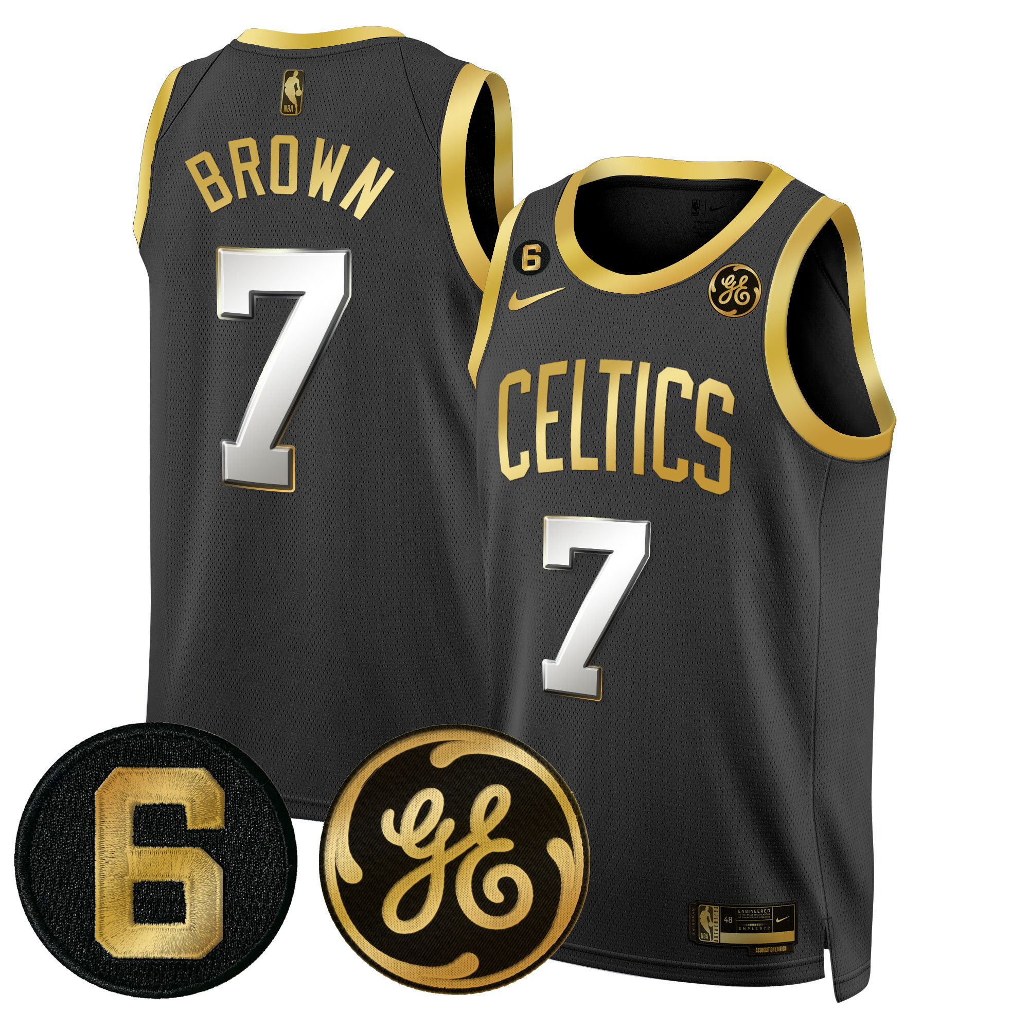 Men's Boston Celtics Bill Russell & John Havlicek Patch Jersey - All Stitched - Image 10