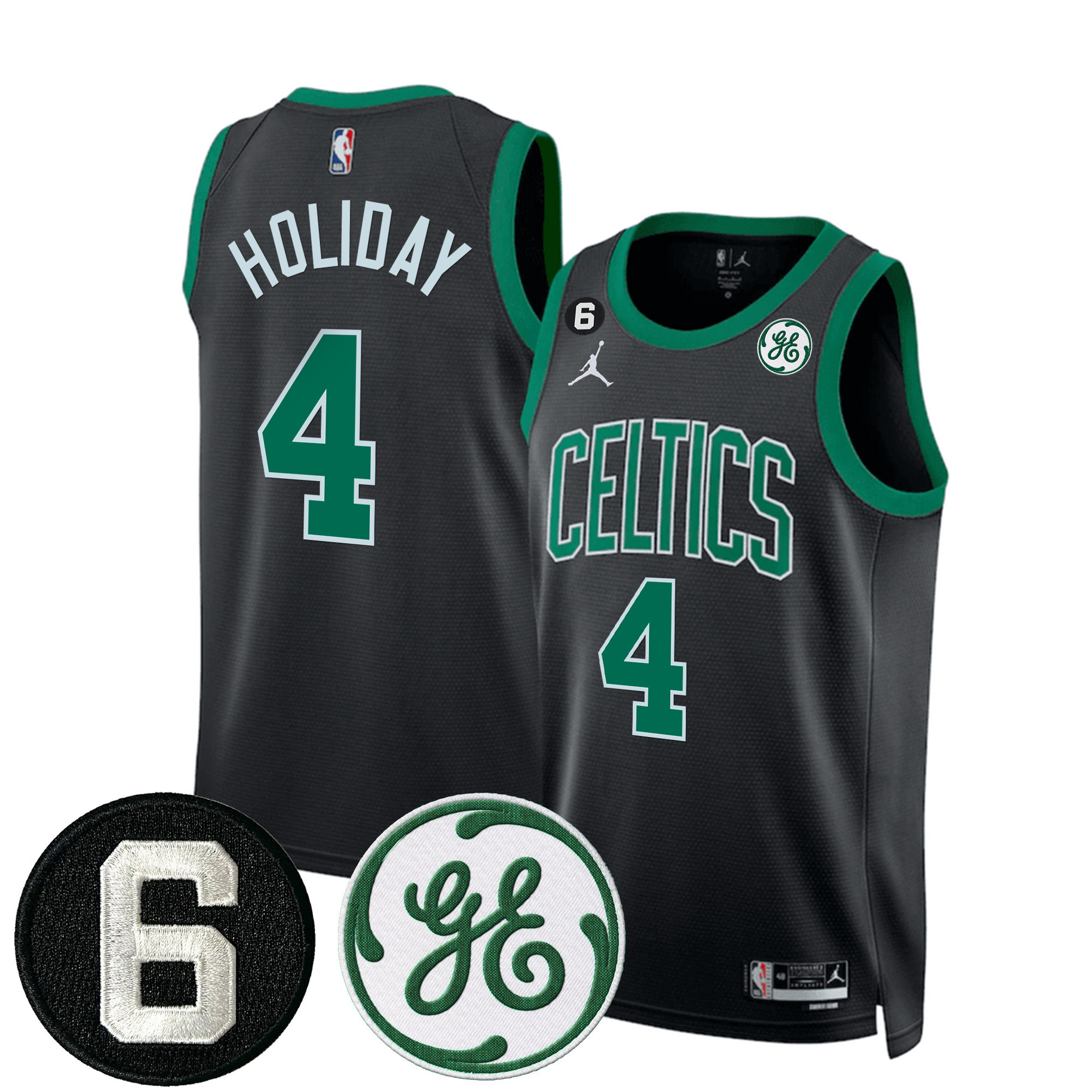 Men's Boston Celtics Bill Russell & John Havlicek Patch Jersey - All Stitched - Image 19