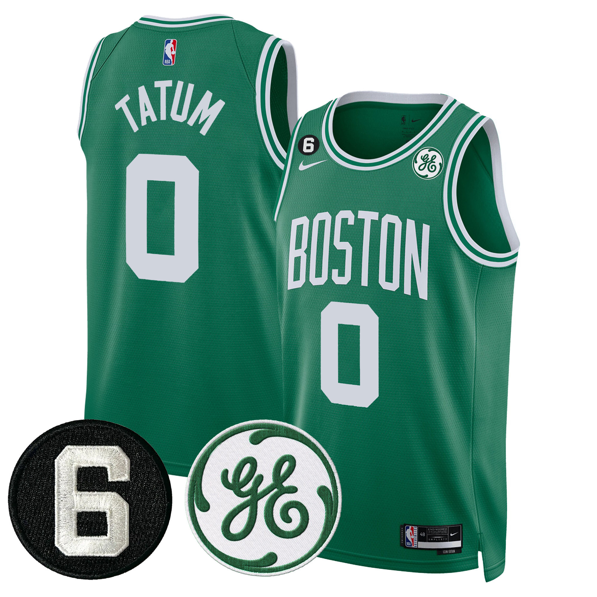Men's Boston Celtics Bill Russell & John Havlicek Patch Jersey - All Stitched - Image 22