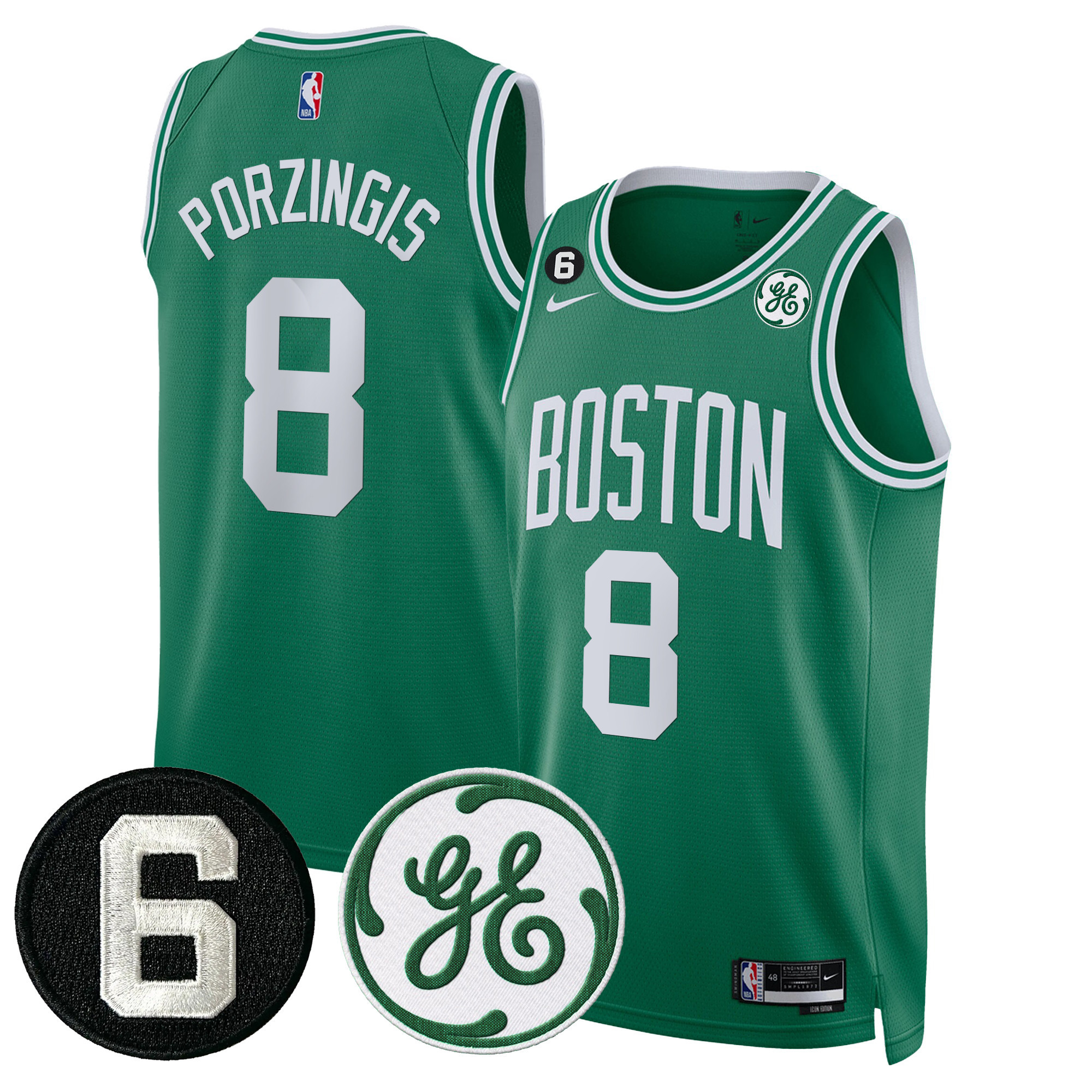 Men's Boston Celtics Bill Russell & John Havlicek Patch Jersey - All Stitched - Image 25