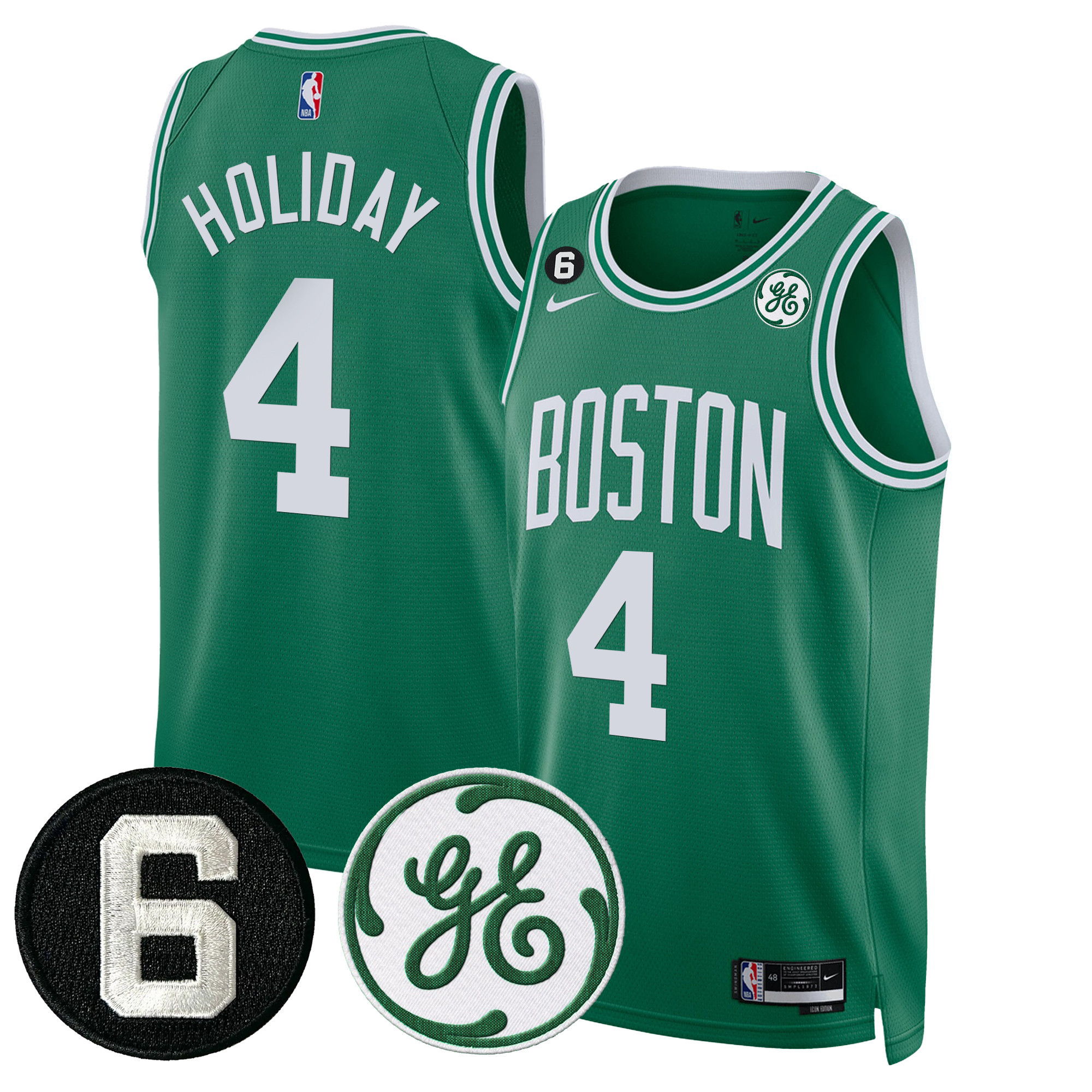 Men's Boston Celtics Bill Russell & John Havlicek Patch Jersey - All Stitched - Image 26