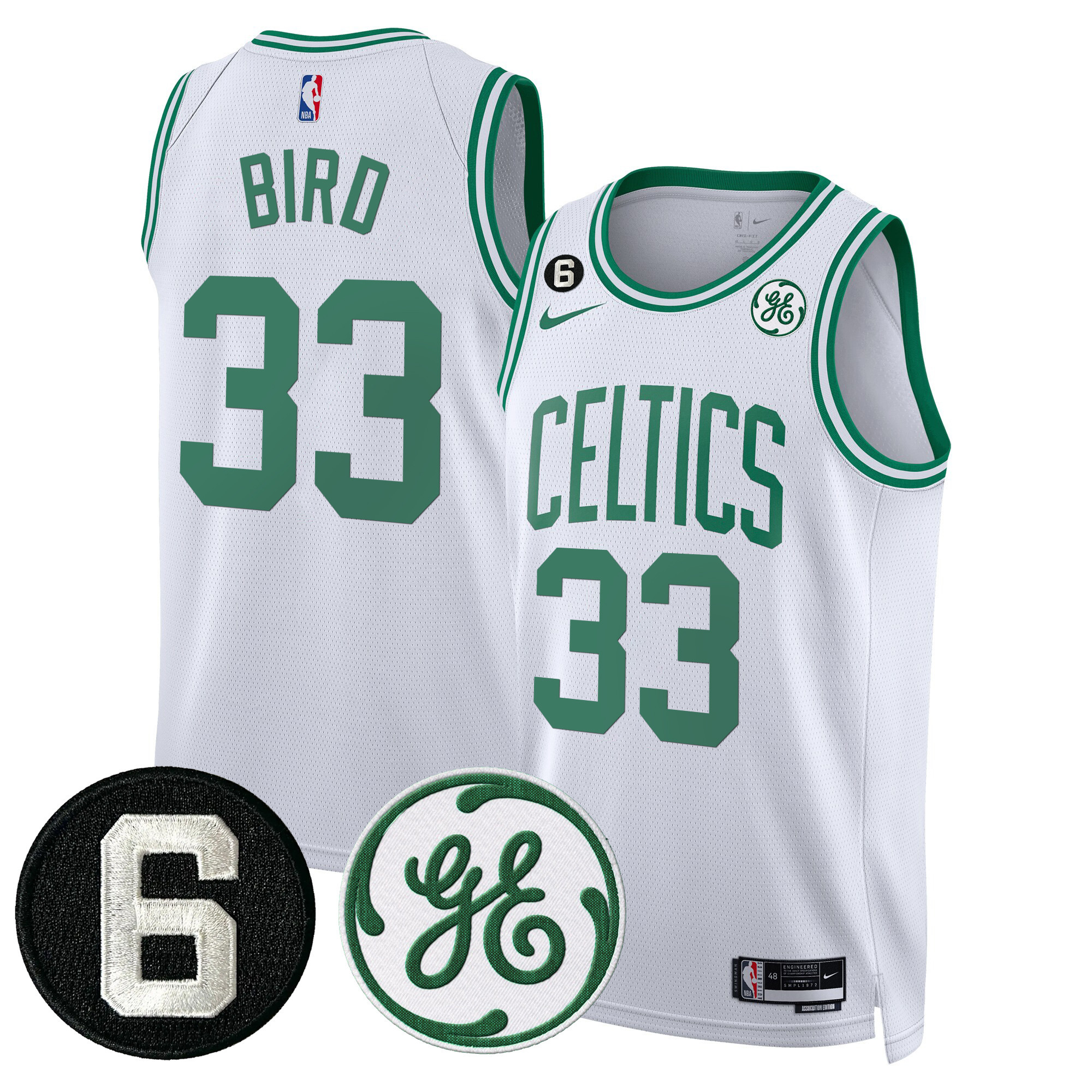 Men's Boston Celtics Bill Russell & John Havlicek Patch Jersey - All Stitched - Image 34