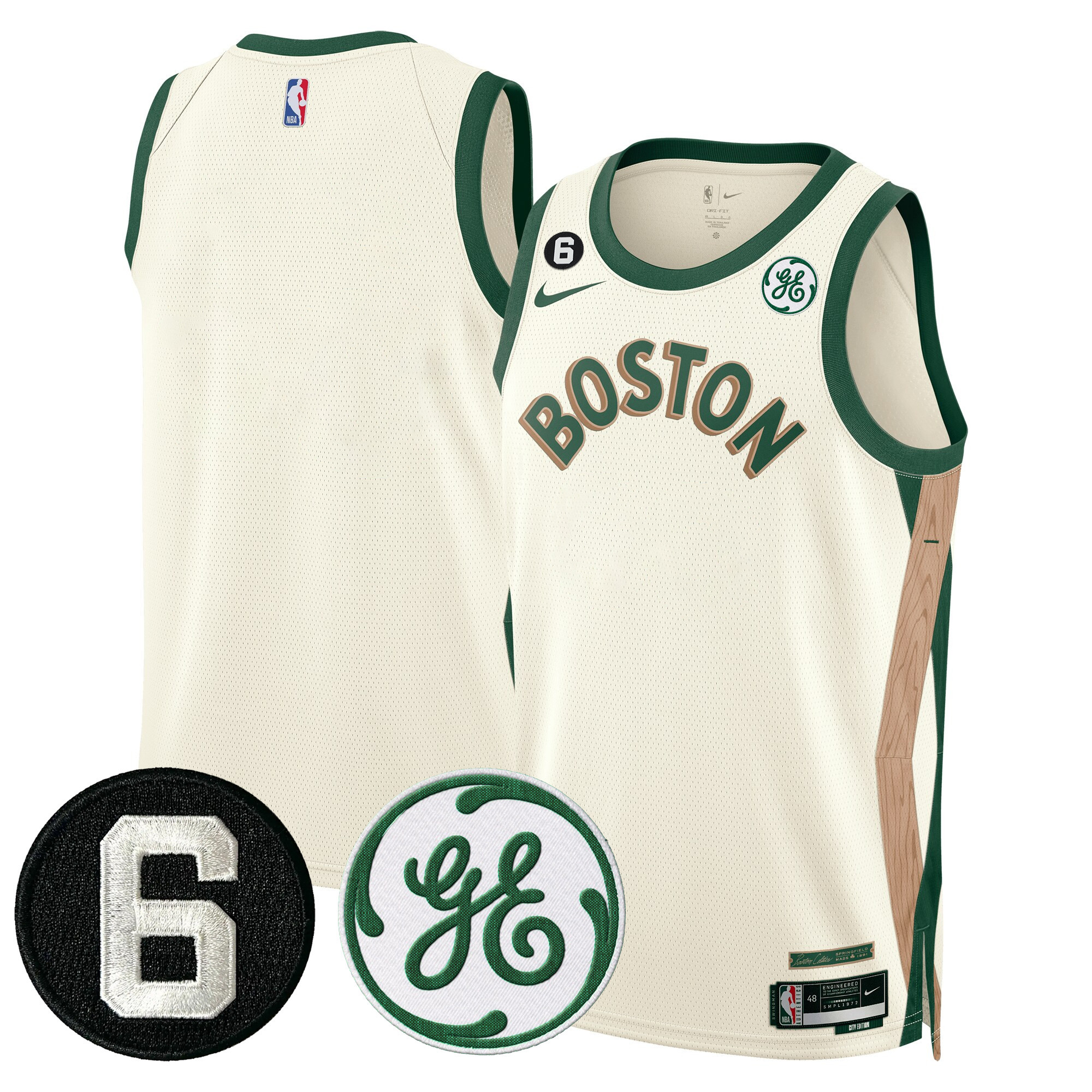Men's Boston Celtics Bill Russell & John Havlicek Patch Jersey - All Stitched - Image 42