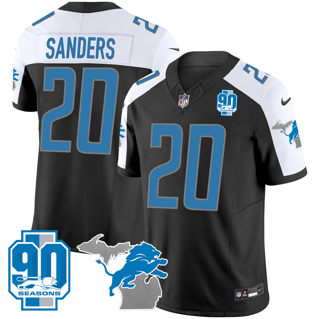 Men's Detroit Lions 90th Year & Michigan Patch Vapor Jersey - All Stitched - Image 5