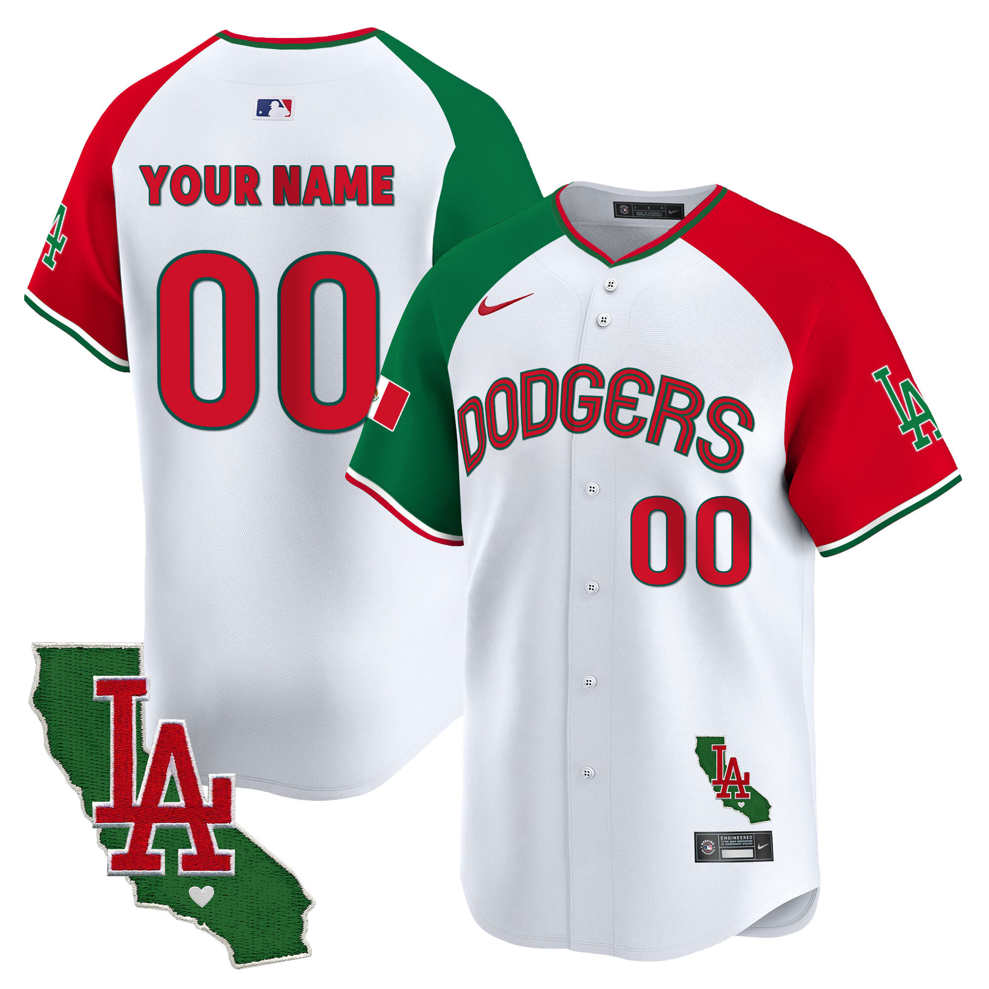 Dodgers Mexico California Patch Vapor Premier Limited Custom Jersey V3 - All Stitched - Image 4