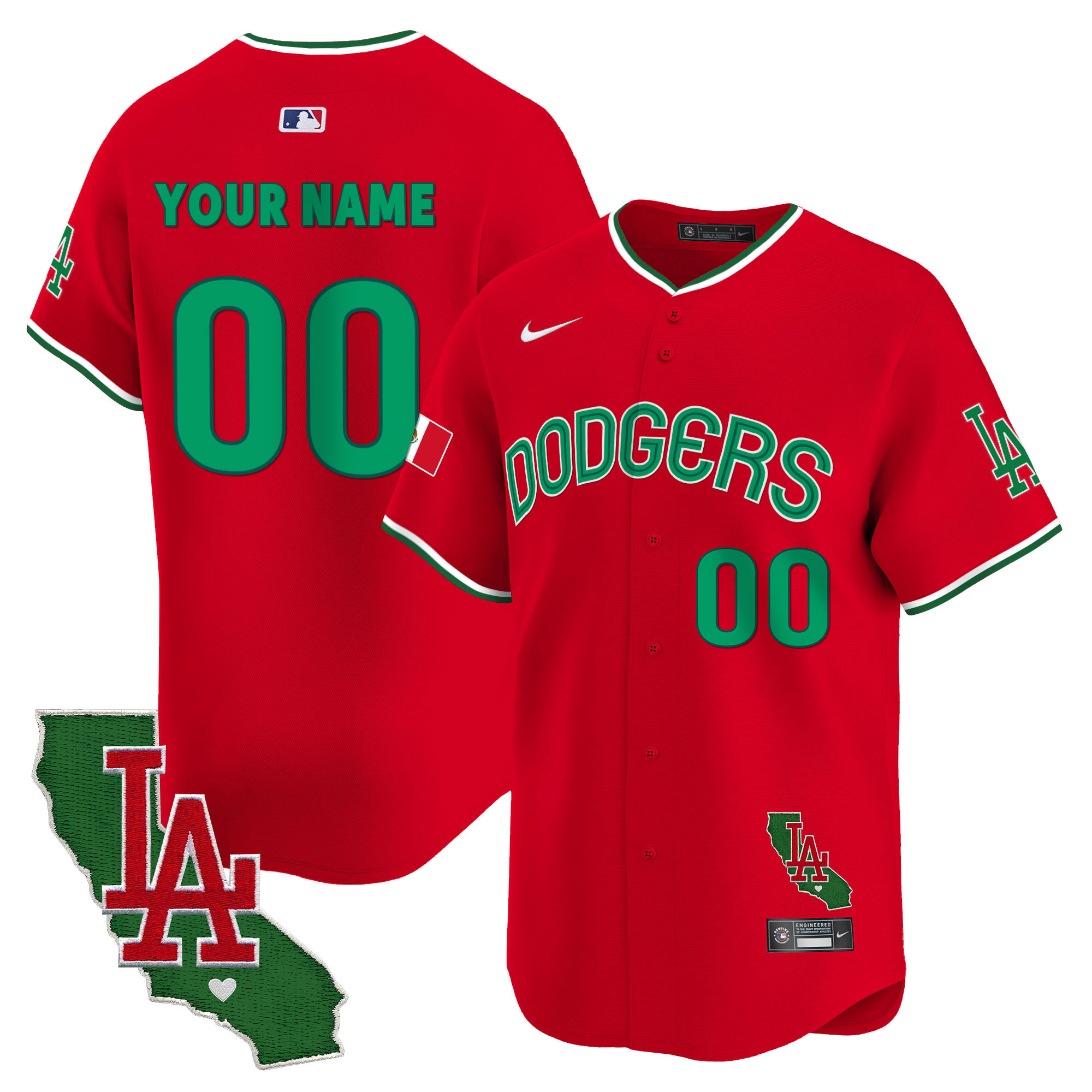 Dodgers Mexico California Patch Vapor Premier Limited Custom Jersey V3 - All Stitched - Image 6