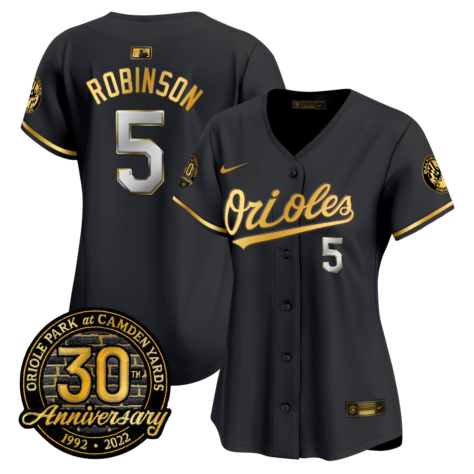 Women’s Orioles Camden Yards 30th Anniversary Patch Vapor Premier Limited Jersey – All Stitched - Image 2