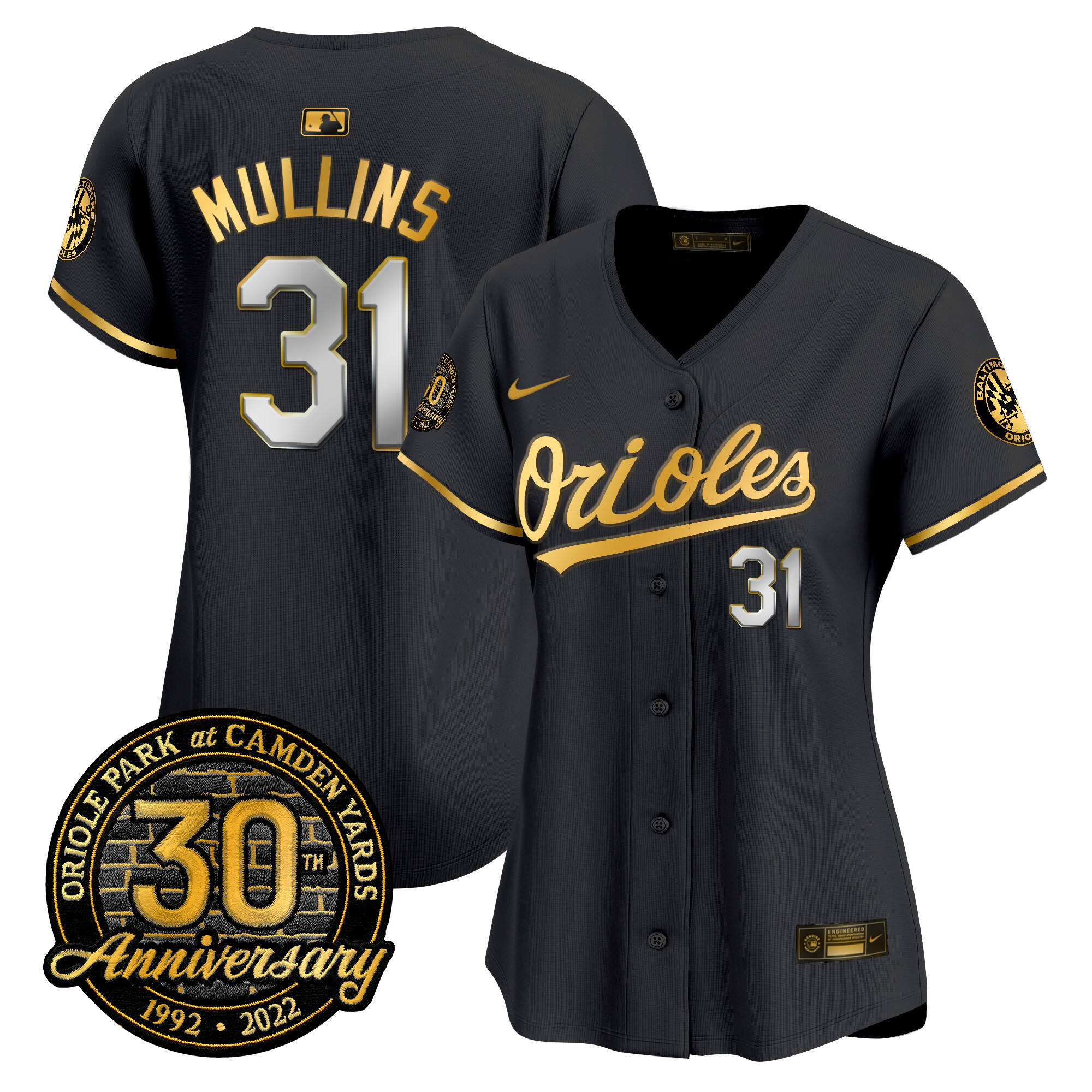 Women’s Orioles Camden Yards 30th Anniversary Patch Vapor Premier Limited Jersey – All Stitched - Image 4