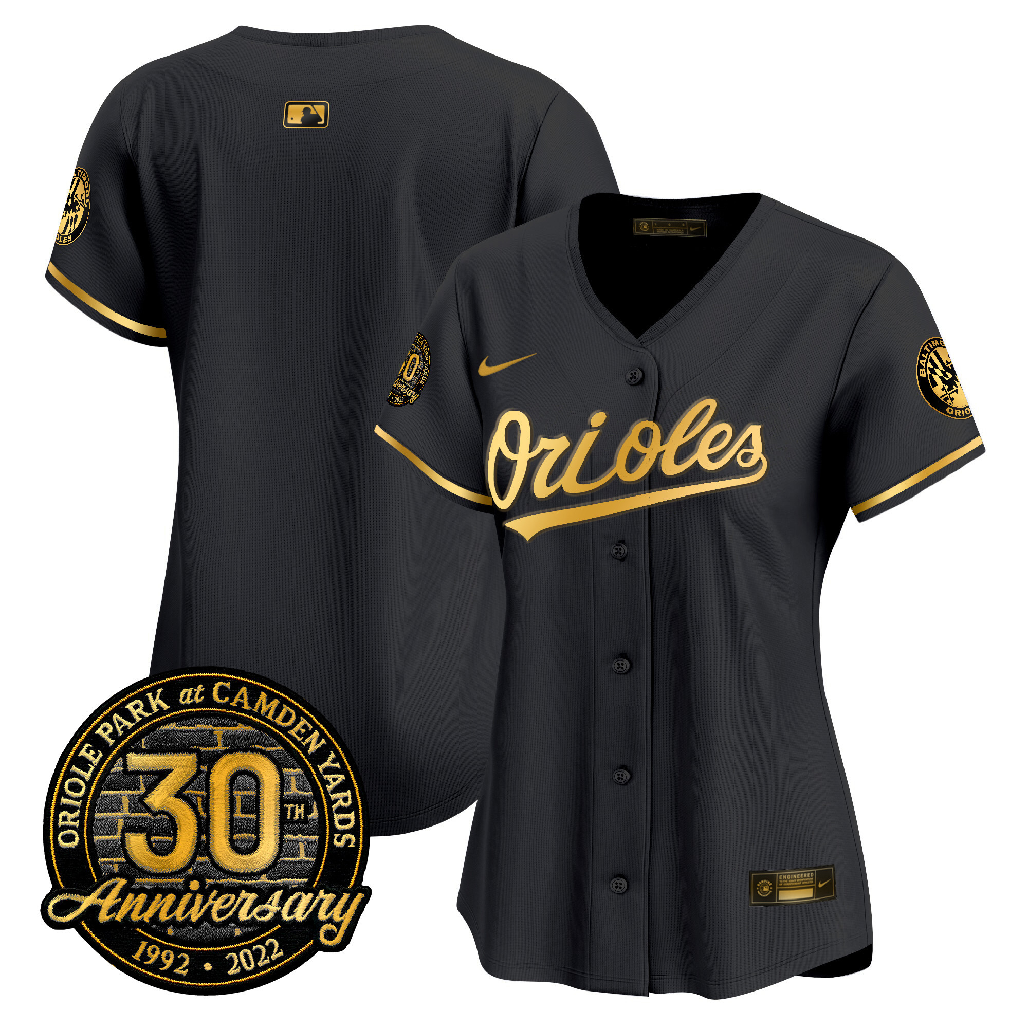 Women’s Orioles Camden Yards 30th Anniversary Patch Vapor Premier Limited Jersey – All Stitched - Image 7