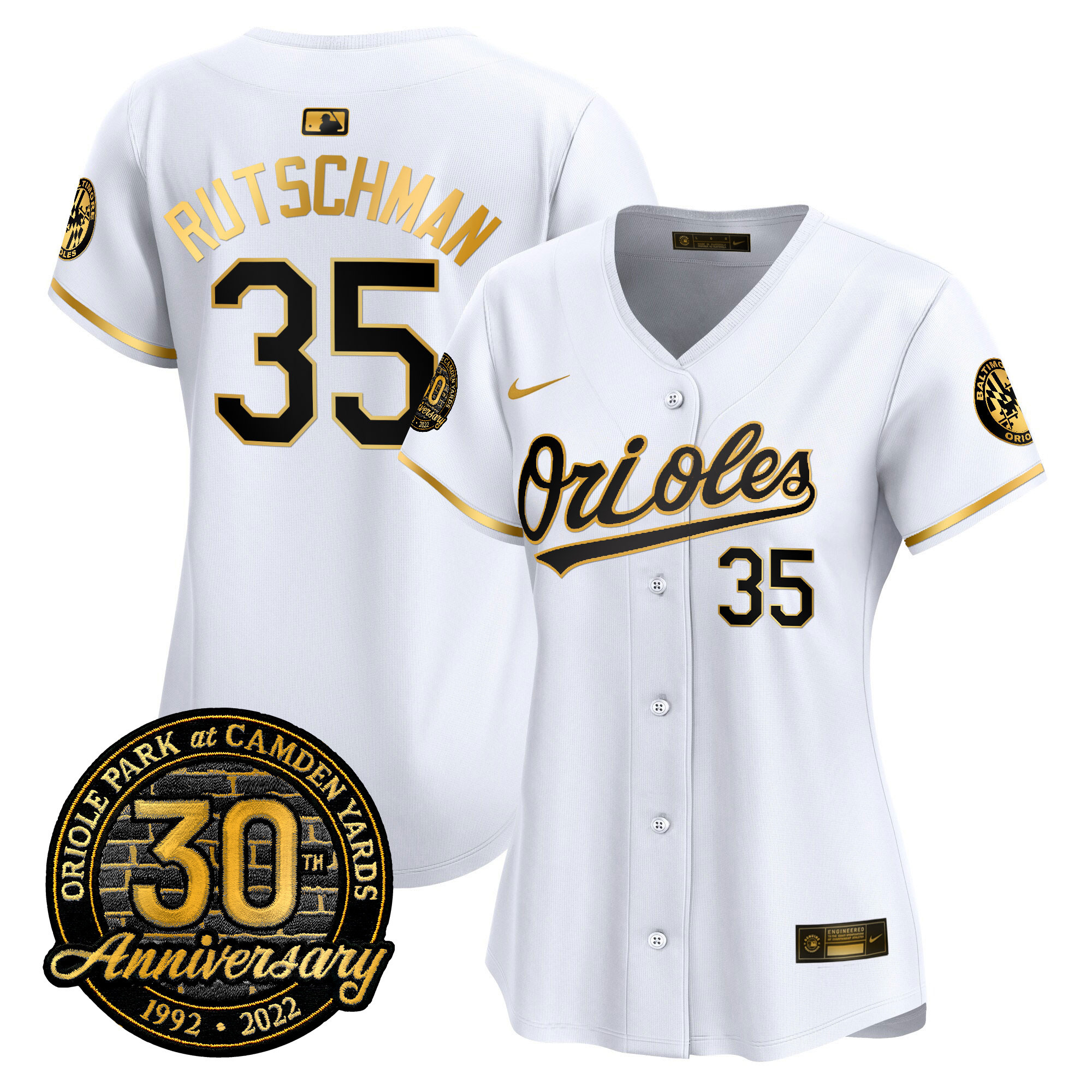 Women’s Orioles Camden Yards 30th Anniversary Patch Vapor Premier Limited Jersey – All Stitched - Image 8