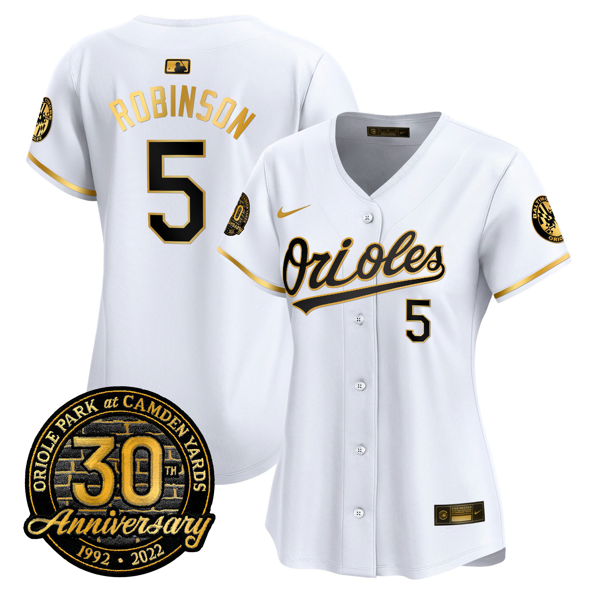 Women’s Orioles Camden Yards 30th Anniversary Patch Vapor Premier Limited Jersey – All Stitched - Image 9