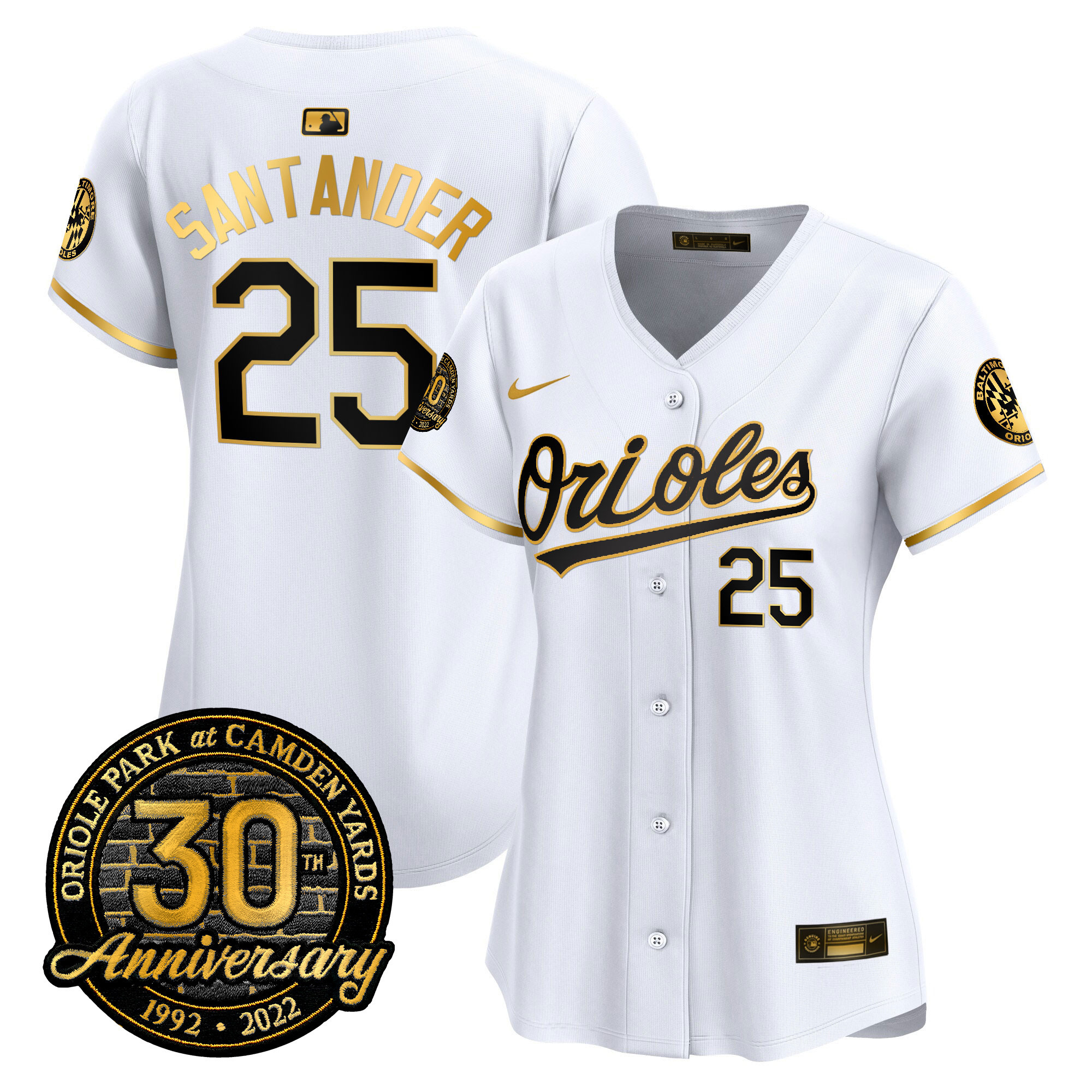 Women’s Orioles Camden Yards 30th Anniversary Patch Vapor Premier Limited Jersey – All Stitched - Image 12