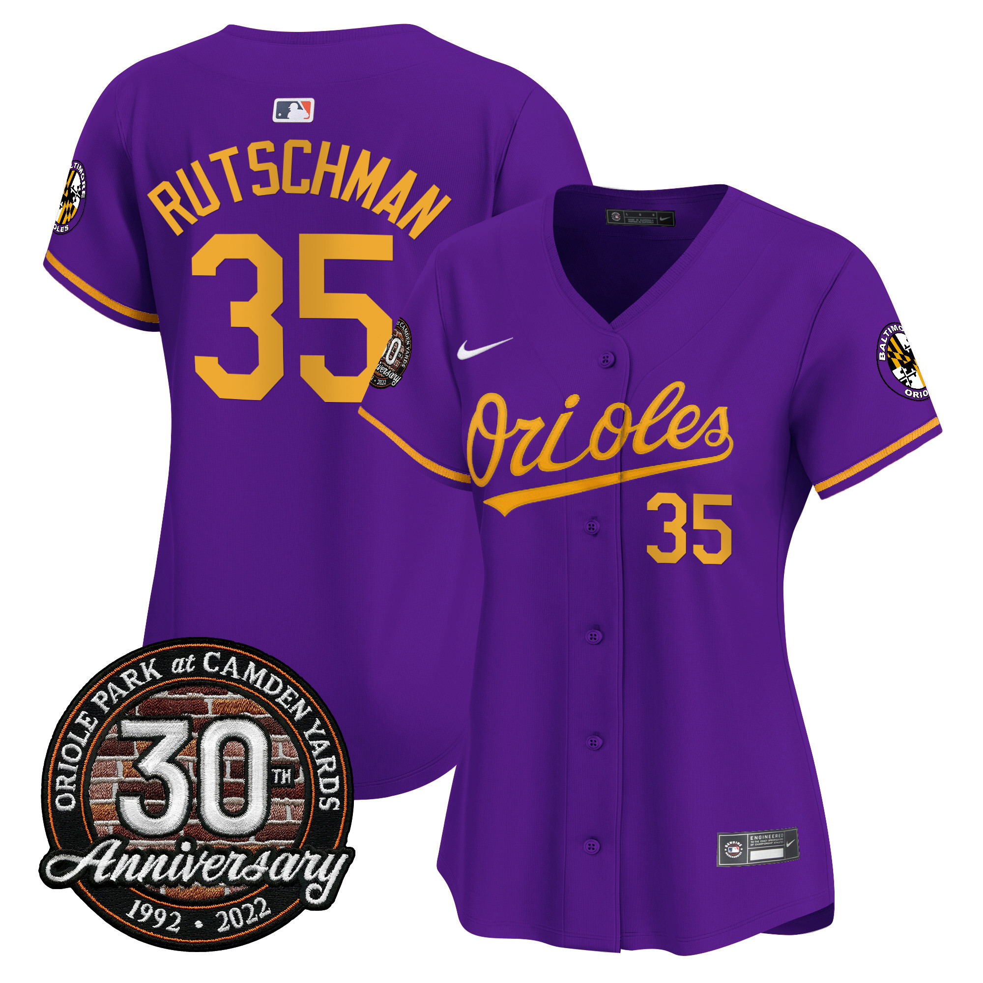 Women’s Orioles Camden Yards 30th Anniversary Patch Vapor Premier Limited Jersey – All Stitched - Image 22