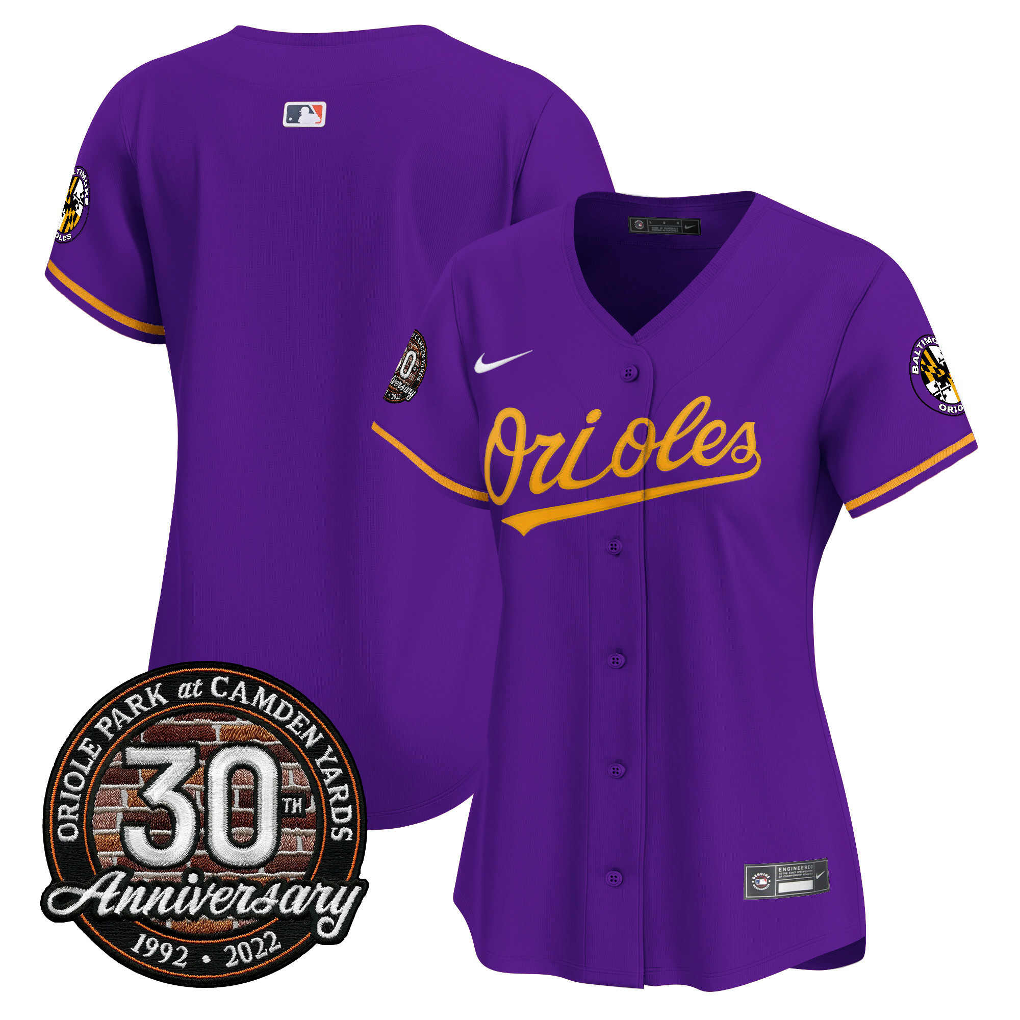 Women’s Orioles Camden Yards 30th Anniversary Patch Vapor Premier Limited Jersey – All Stitched - Image 28