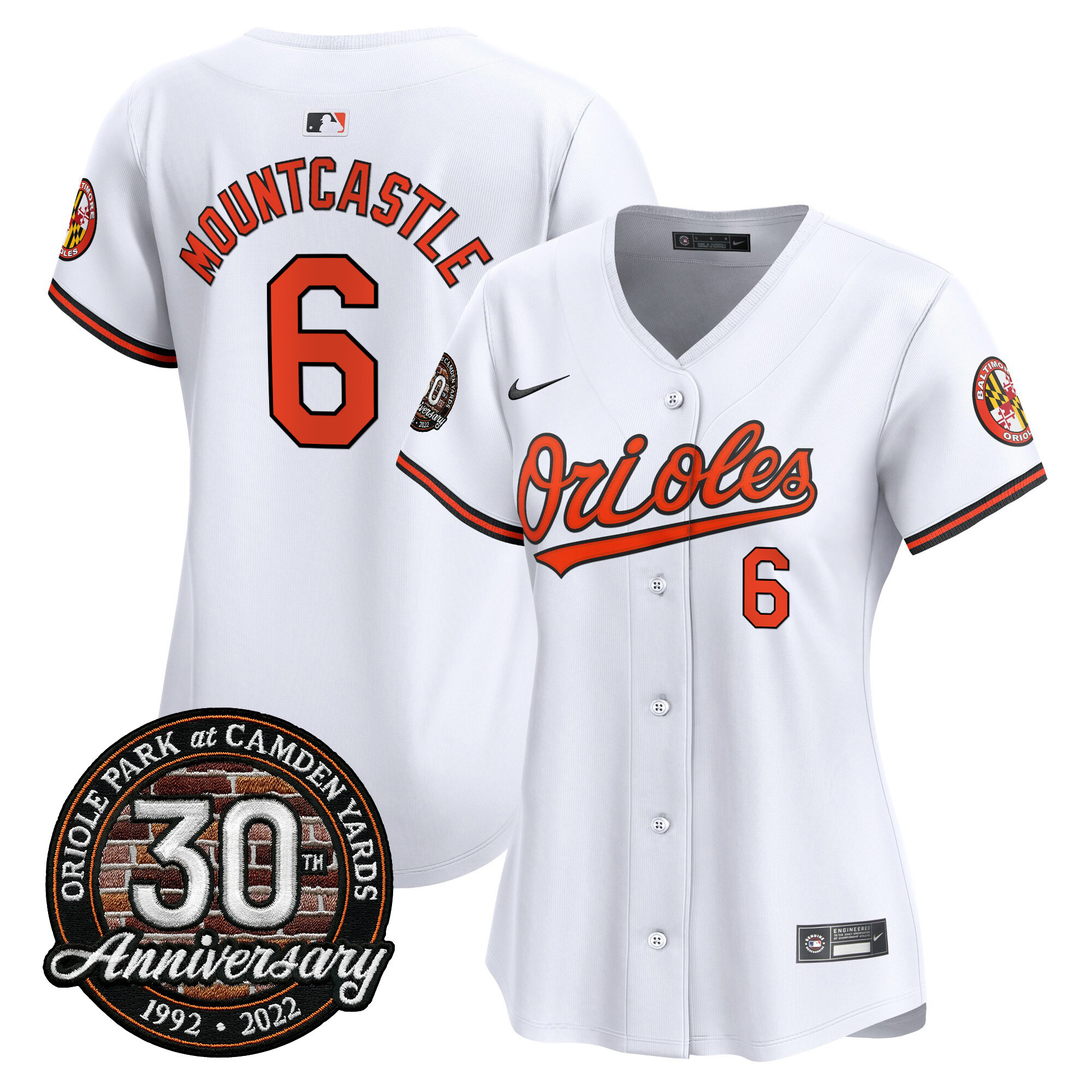 Women’s Orioles Camden Yards 30th Anniversary Patch Vapor Premier Limited Jersey – All Stitched - Image 31