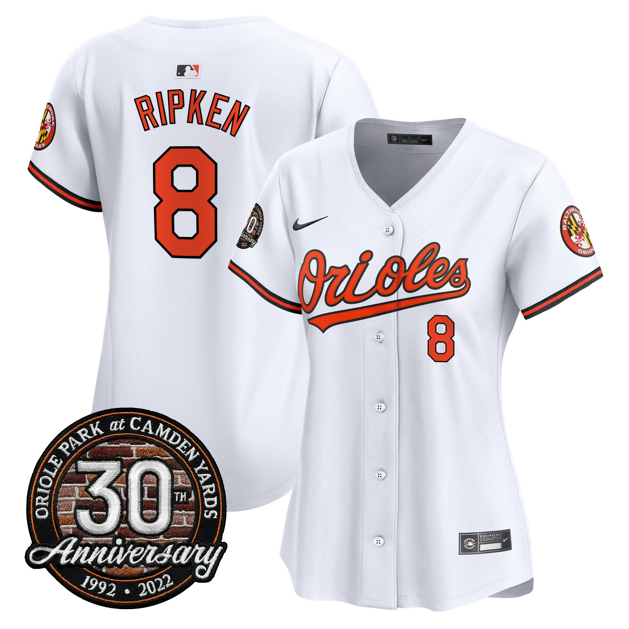 Women’s Orioles Camden Yards 30th Anniversary Patch Vapor Premier Limited Jersey – All Stitched - Image 34